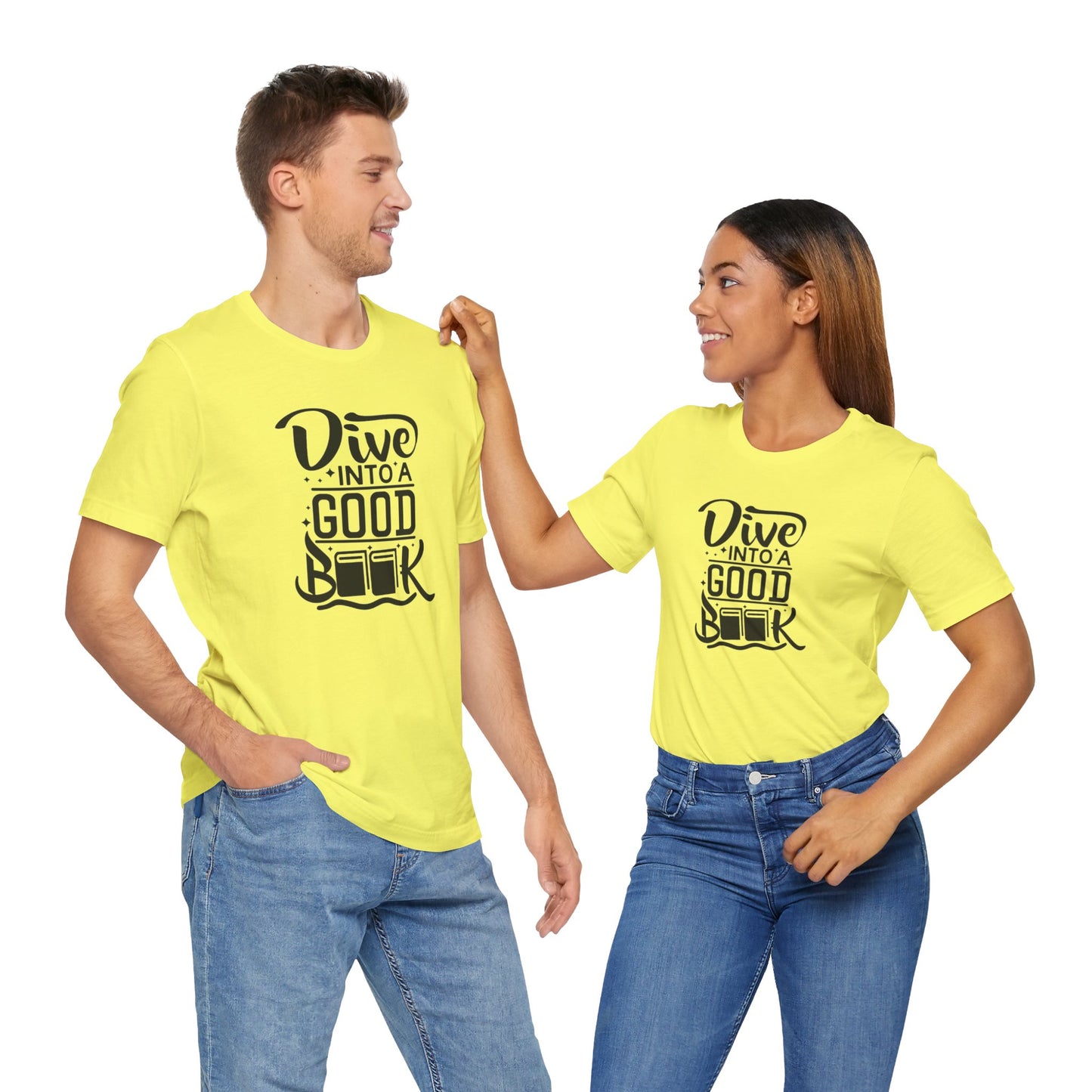 Books/ Dive into a Good Book Unisex Jersey Short Sleeve Tee