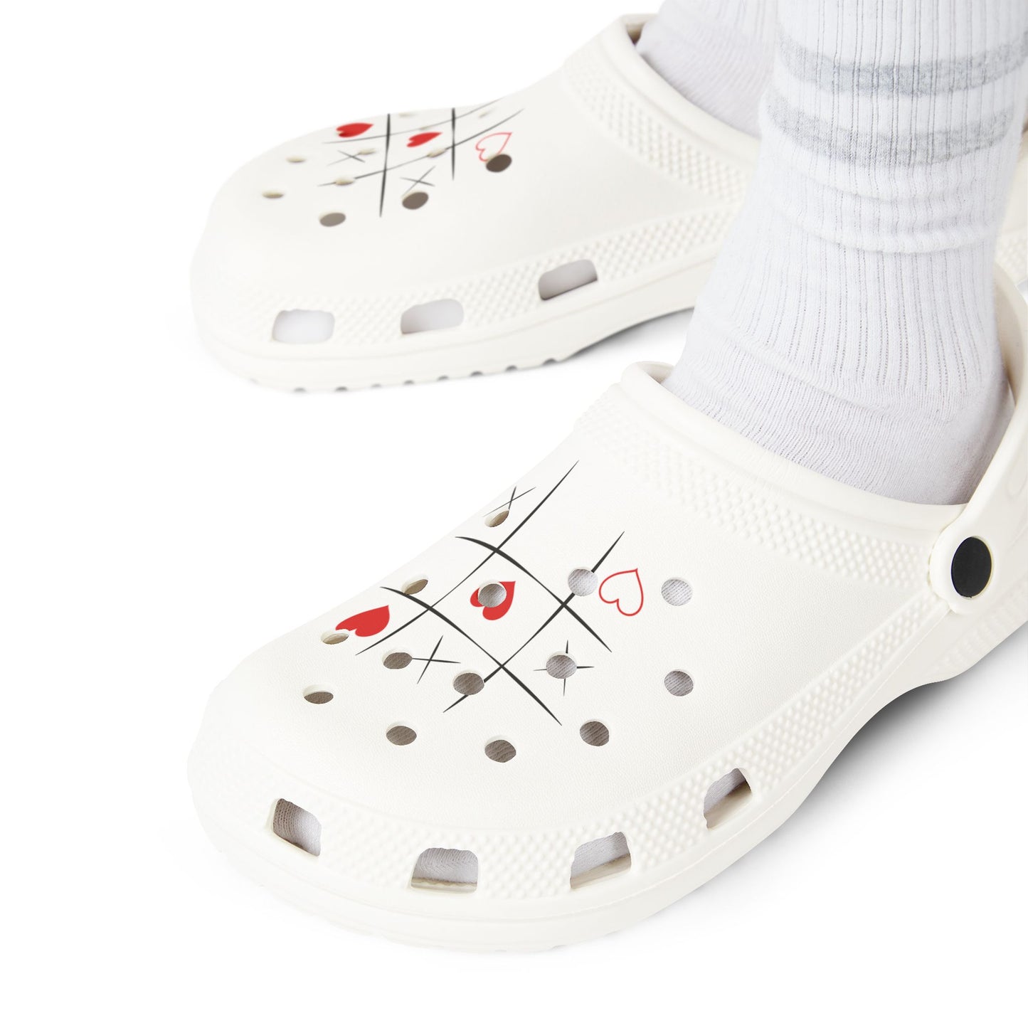 Tic Tac Love EVA Foam Rubber Shoes (AOP)