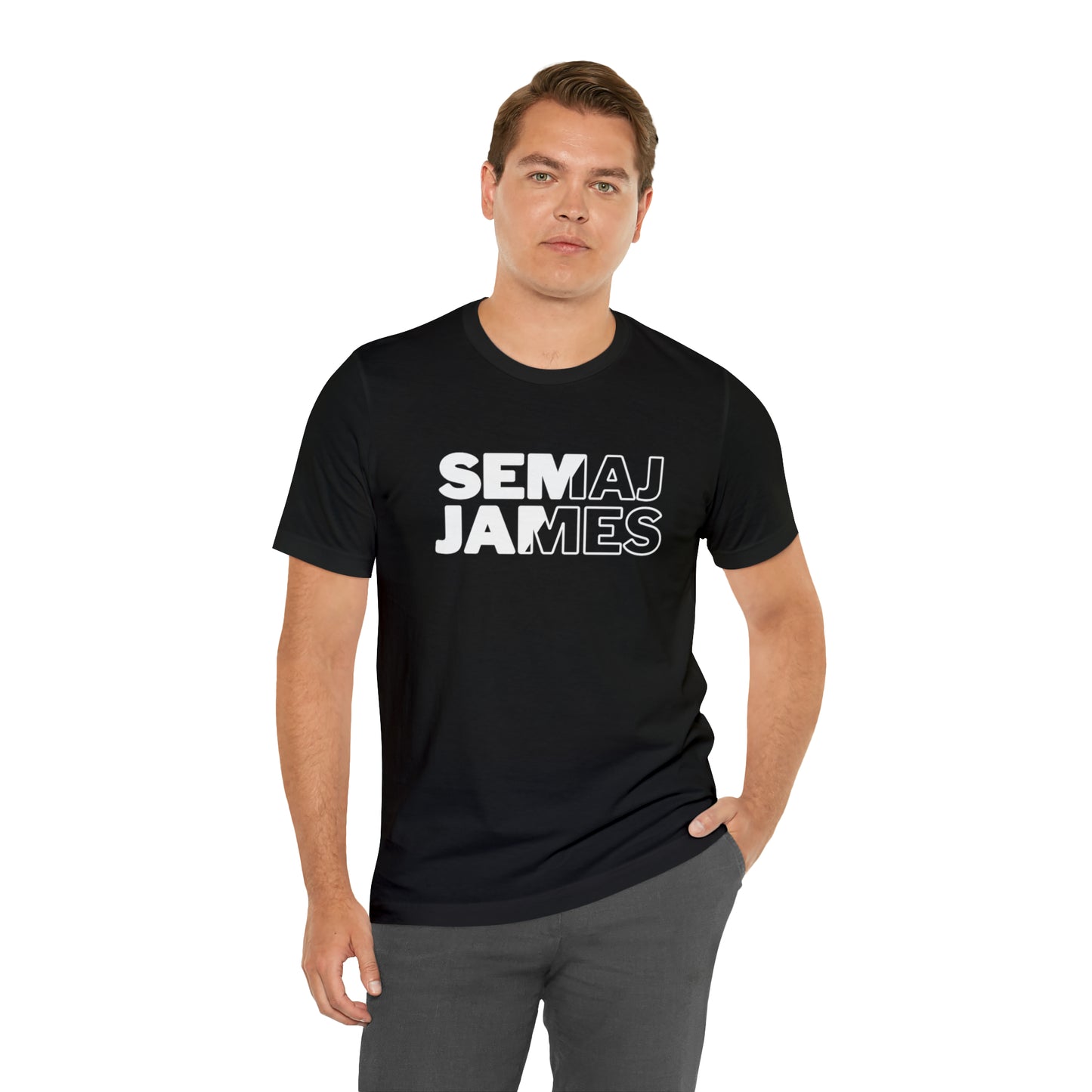 Semaj James Black & White Unisex Jersey Short Sleeve Tee