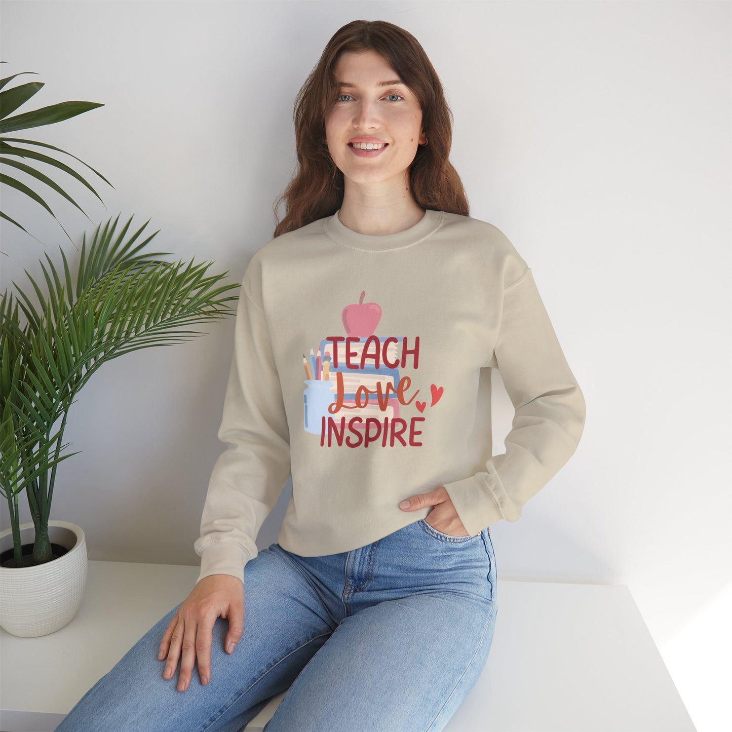 Teach, Love Inspire Unisex Heavy Blend™ Crewneck Sweatshirt