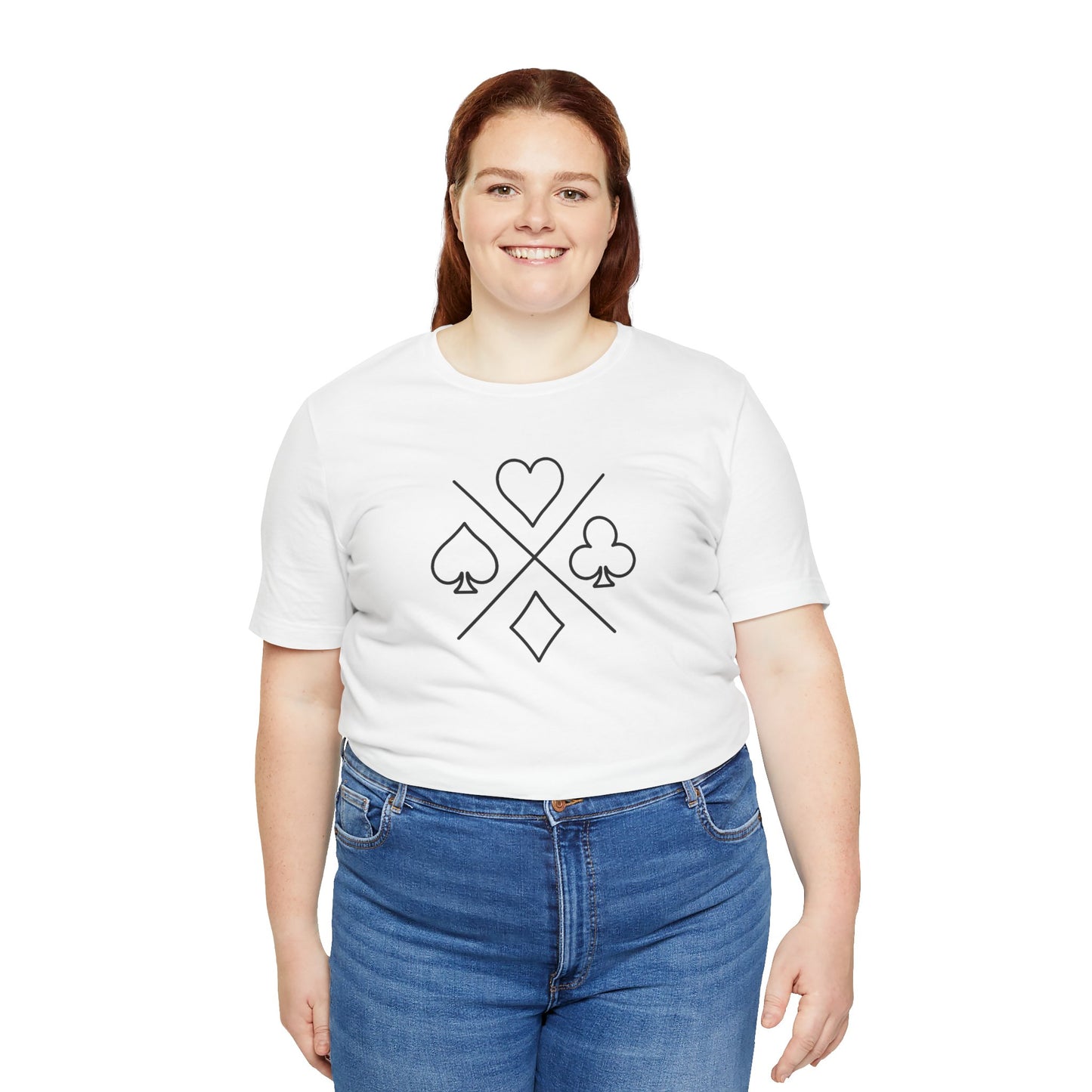 Poker/ Hearts, Spades, Clubs, Diamonds Unisex Jersey Short Sleeve Tee