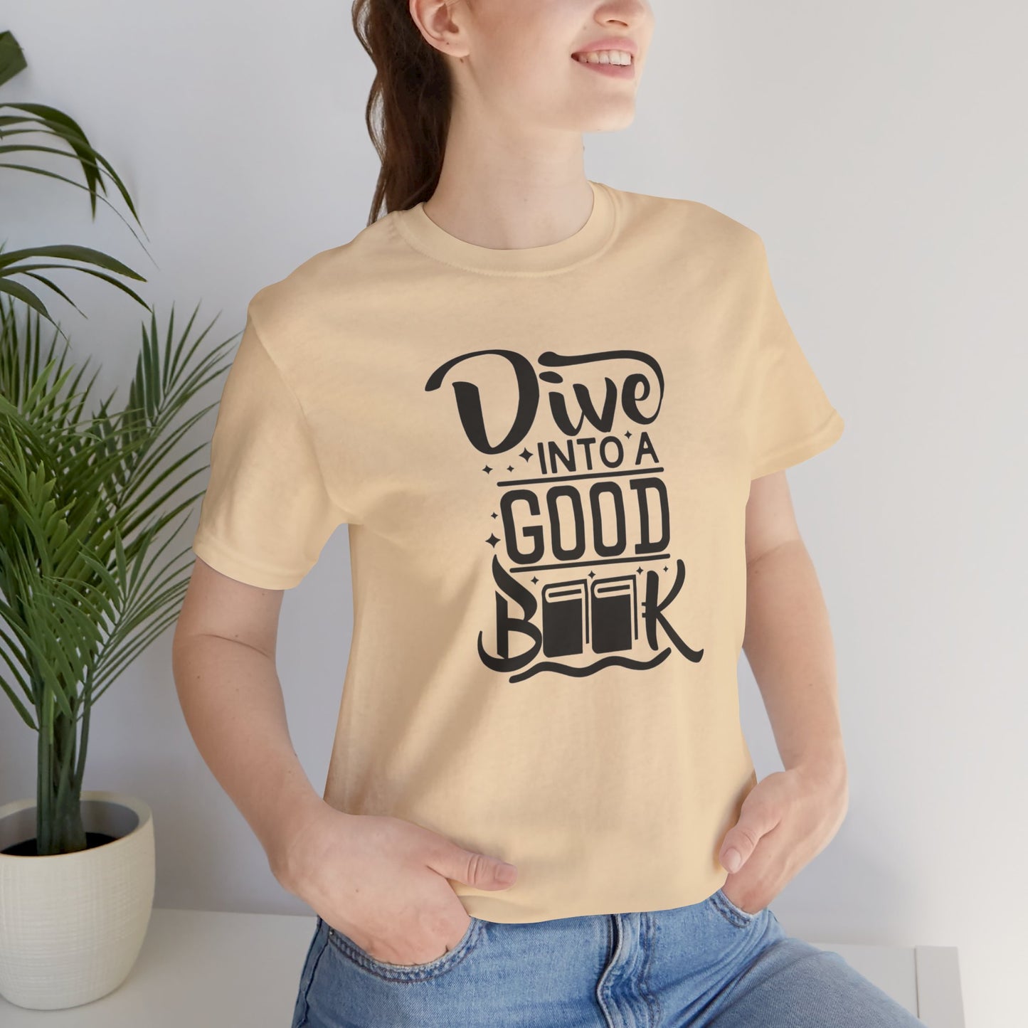 Books/ Dive into a Good Book Unisex Jersey Short Sleeve Tee