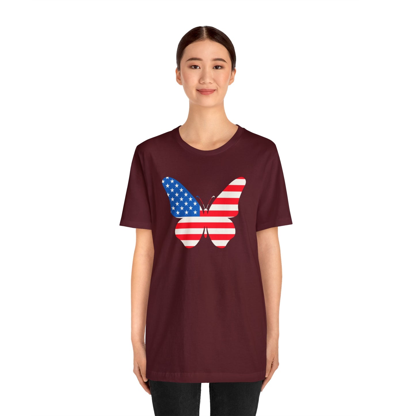 Butterfly Fourth Flag Unisex Jersey Short Sleeve Tee