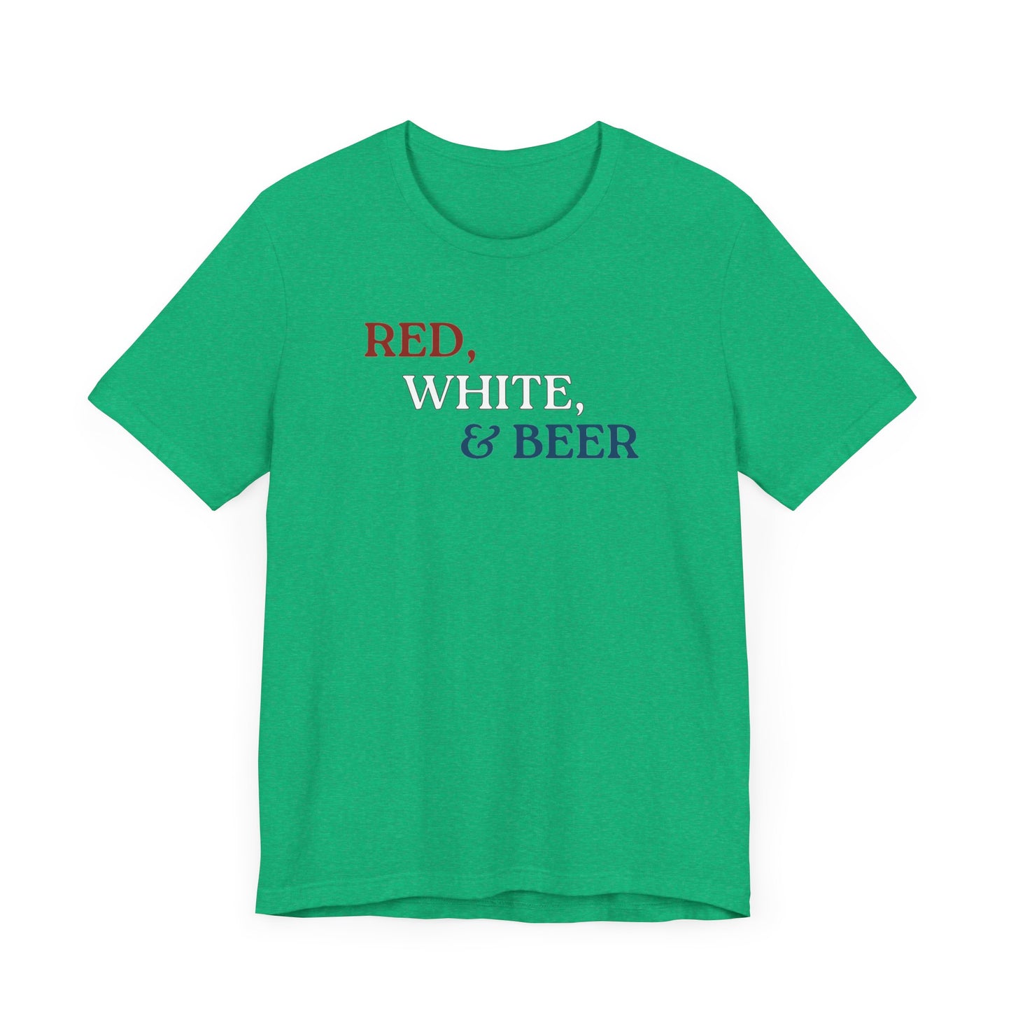 Red, White, & Beer Unisex Jersey Short Sleeve Tee