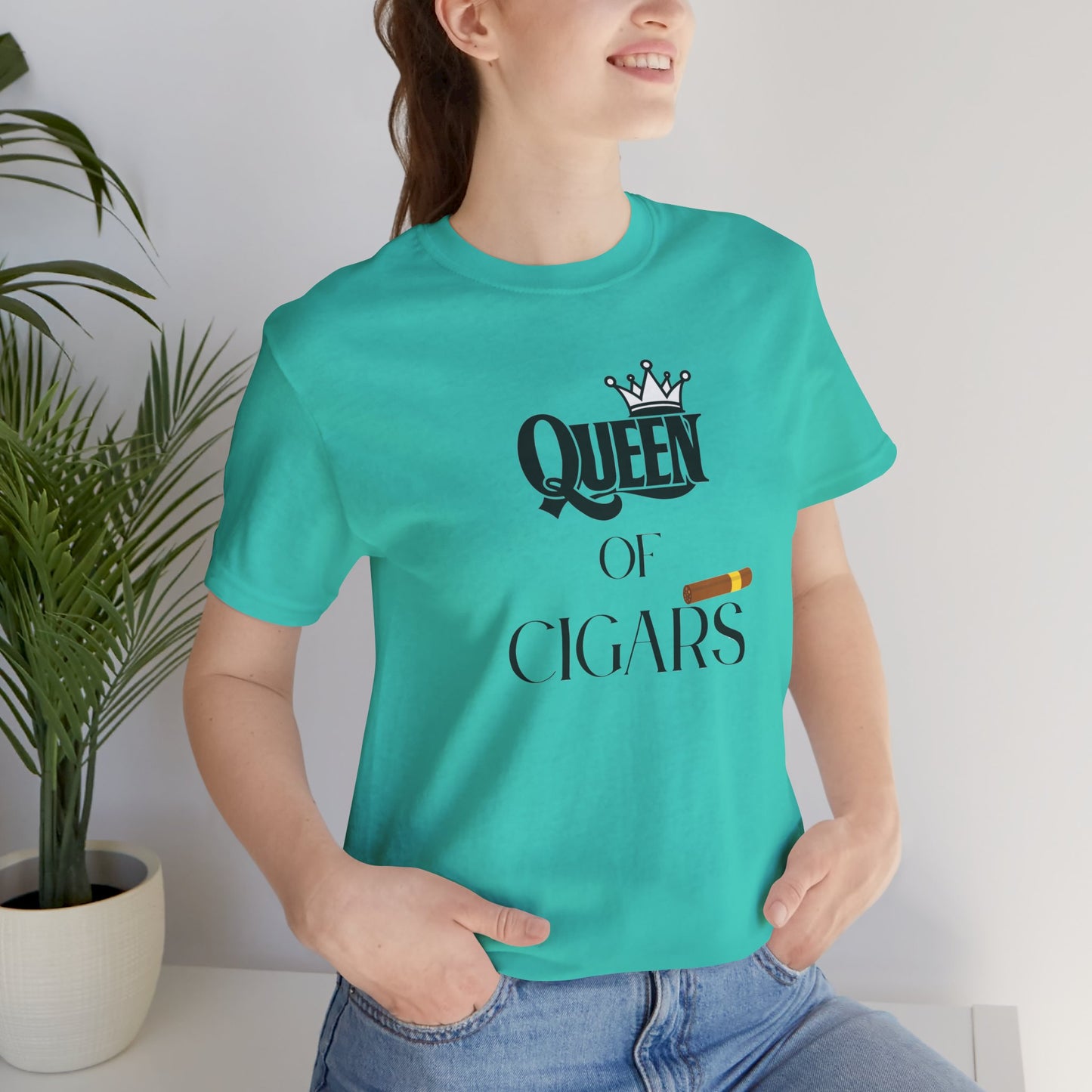 Cigars/ Queen of Cigars Unisex Jersey Short Sleeve Tee
