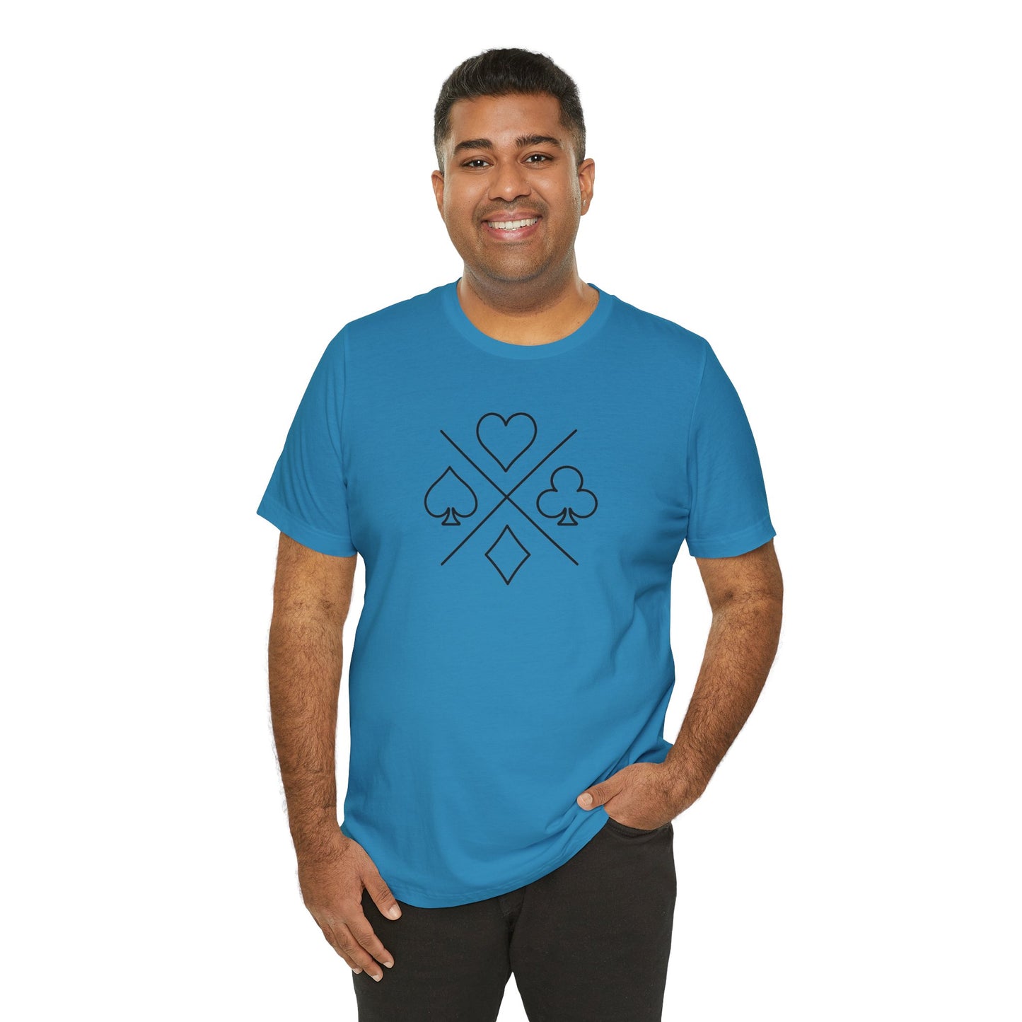 Poker/ Hearts, Spades, Clubs, Diamonds Unisex Jersey Short Sleeve Tee