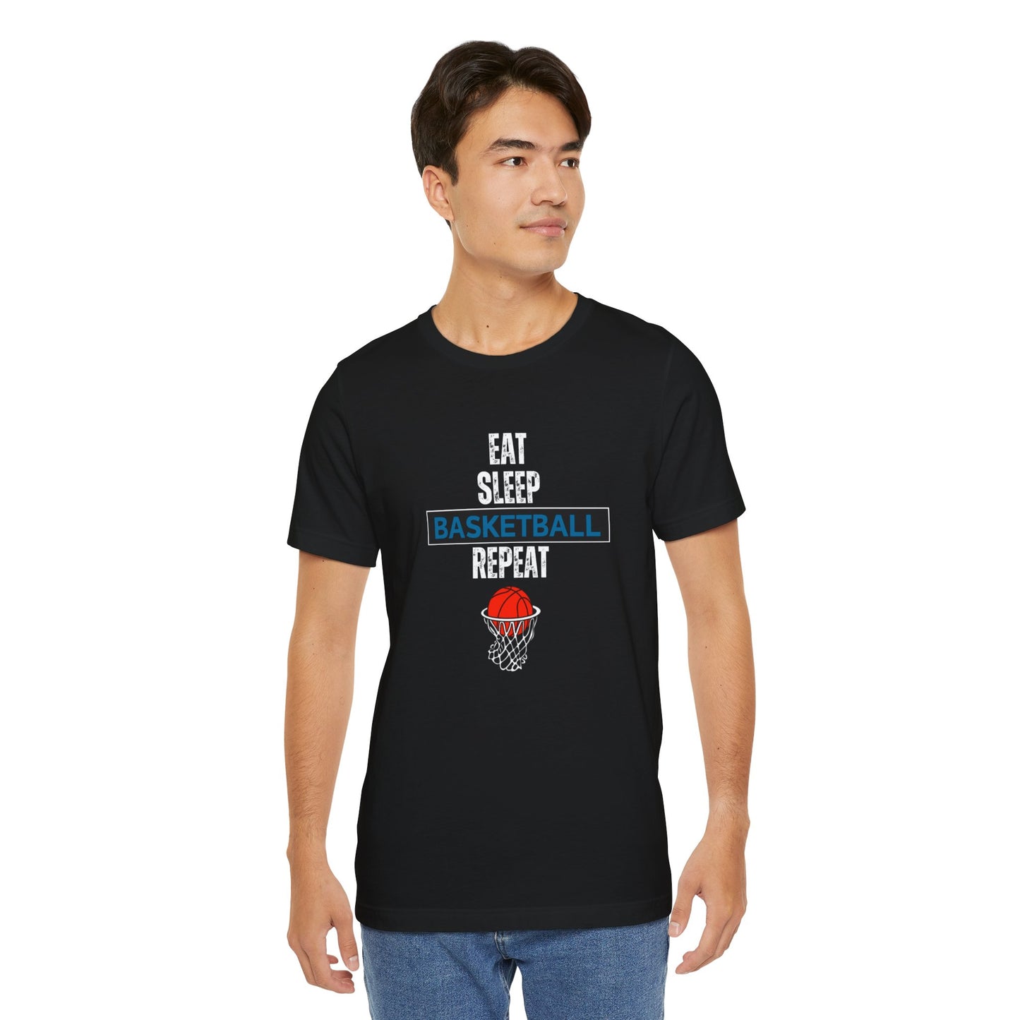 Eat, Sleep, Basketball, Repeat Unisex Jersey Short Sleeve Tee