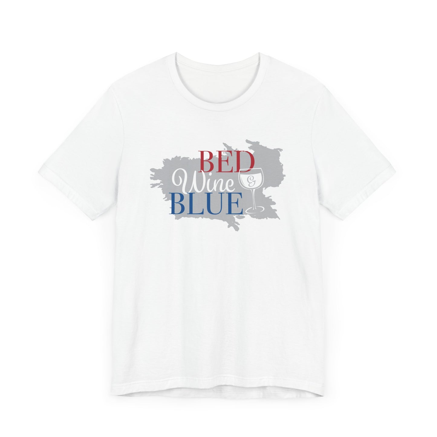 Bed Wine & Blue Unisex Jersey Short Sleeve Tee