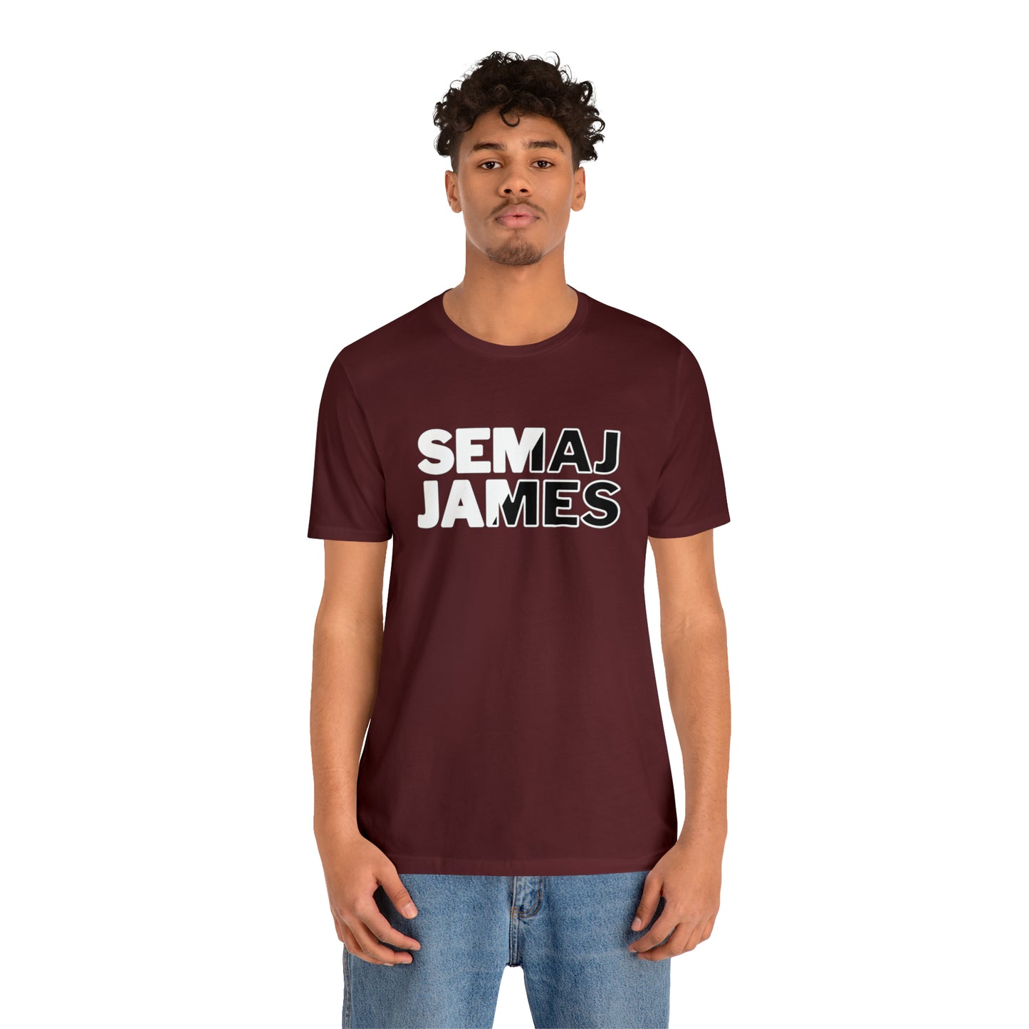 Semaj James Black & White Unisex Jersey Short Sleeve Tee