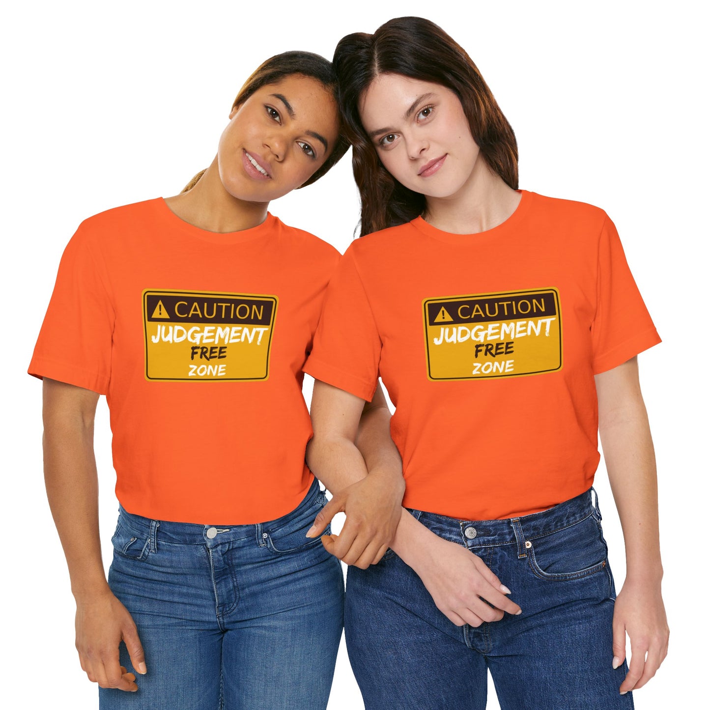 Caution Judgement Free Zone Unisex Jersey Short Sleeve Tee