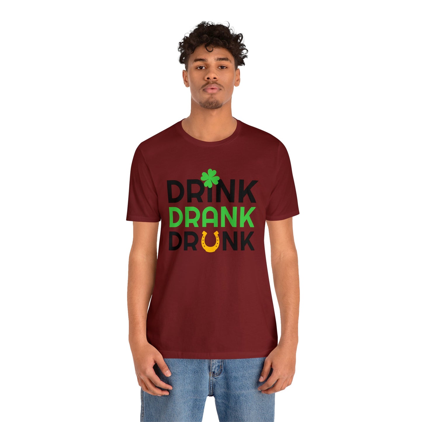 Drink Drank Drunk Unisex Jersey Short Sleeve Tee