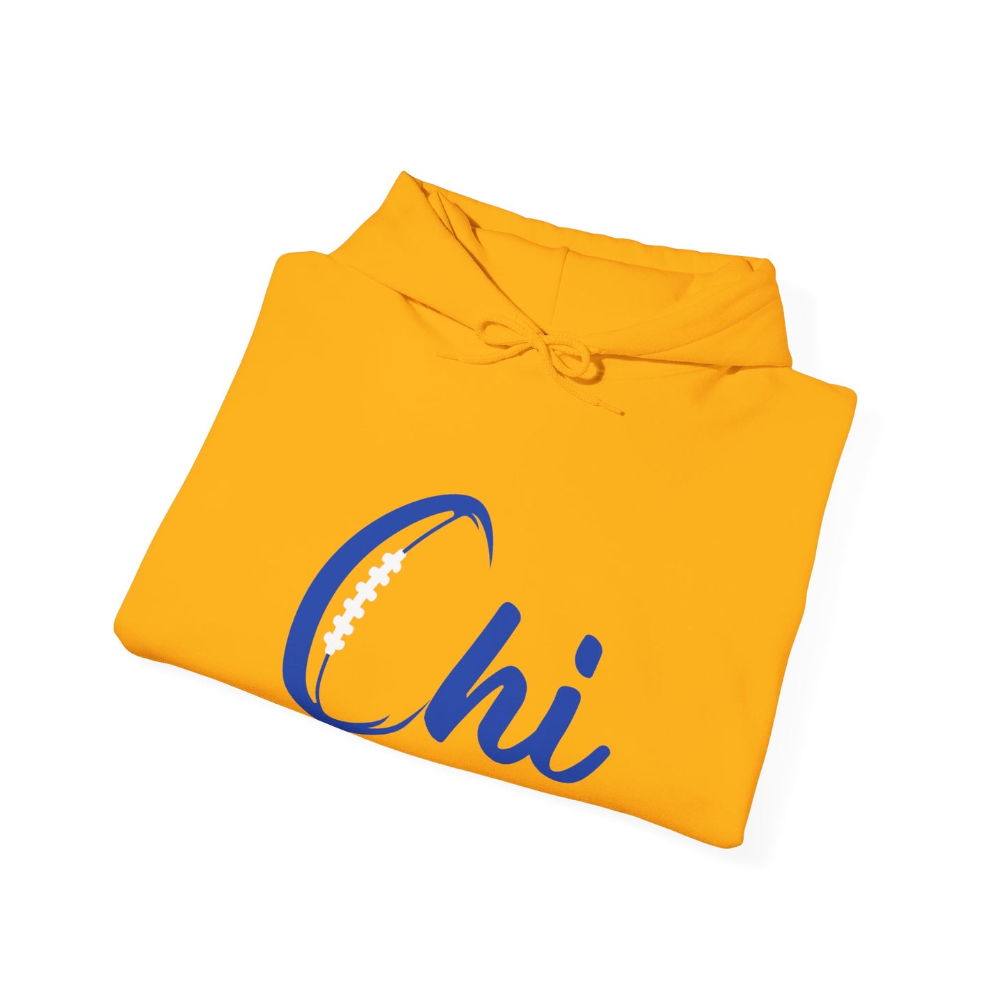 Chi Football/ Blue Unisex Heavy Blend™ Hooded Sweatshirt