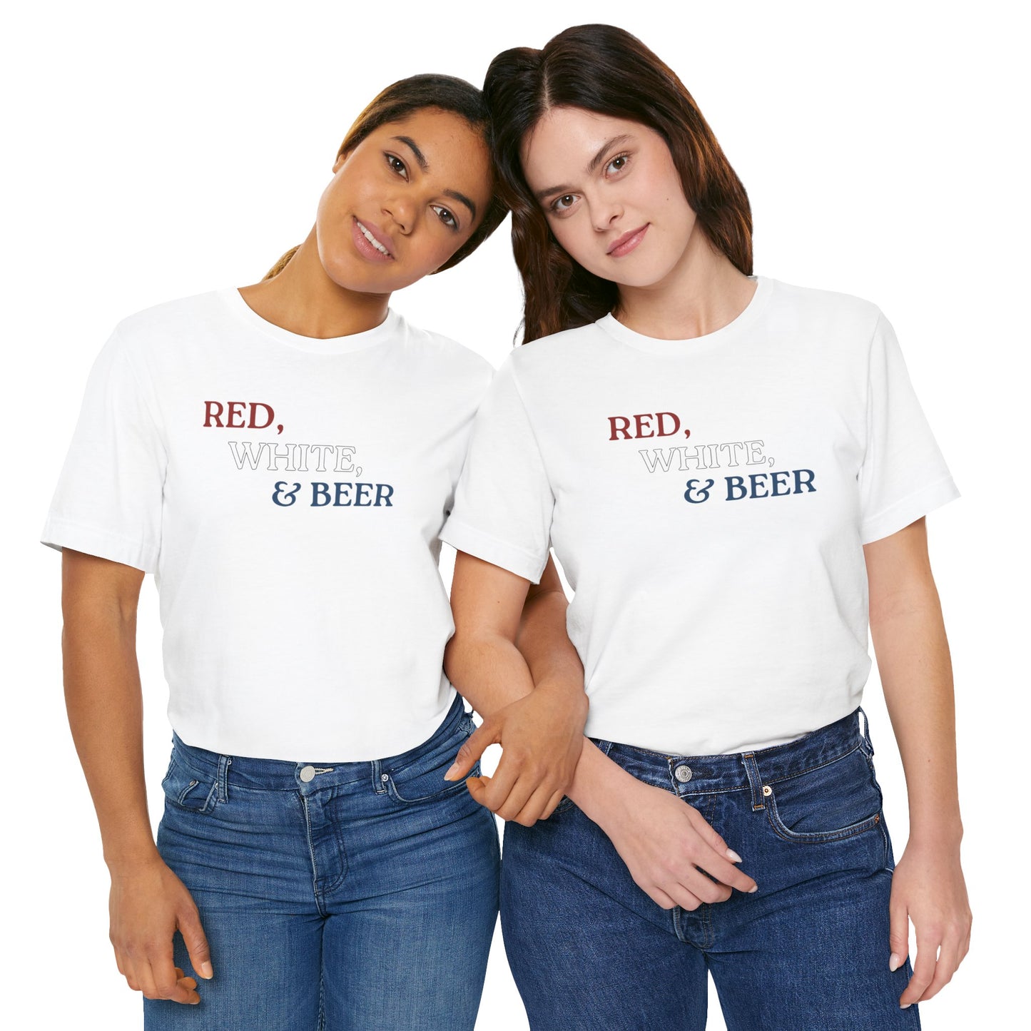 Red, White, & Beer Unisex Jersey Short Sleeve Tee