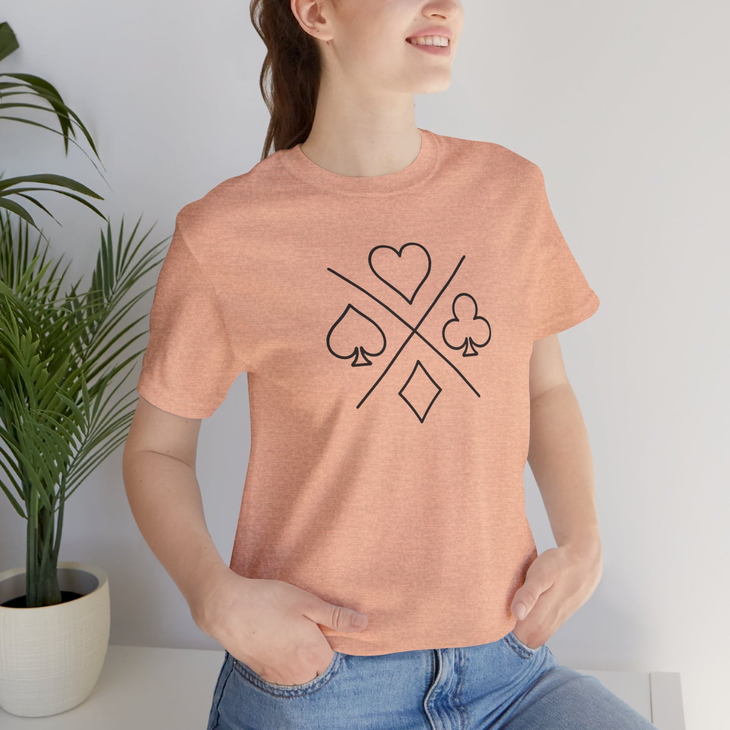 Poker/ Hearts, Spades, Clubs, Diamonds Unisex Jersey Short Sleeve Tee