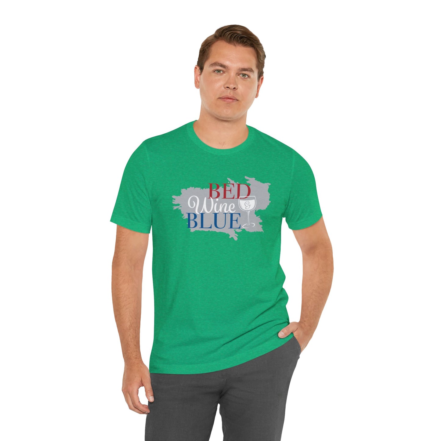 Bed Wine & Blue Unisex Jersey Short Sleeve Tee