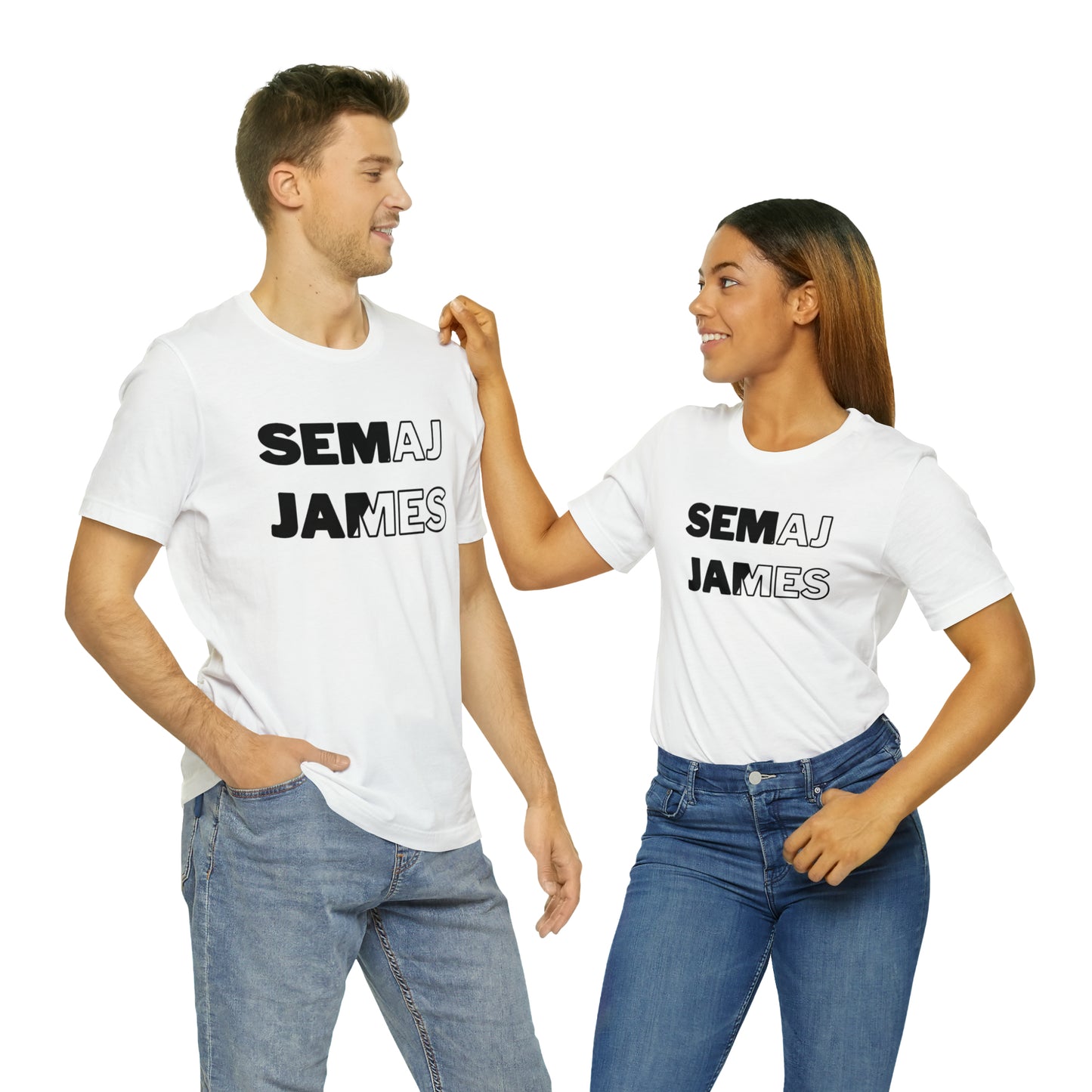 Semaj James Black & White Unisex Jersey Short Sleeve Tee