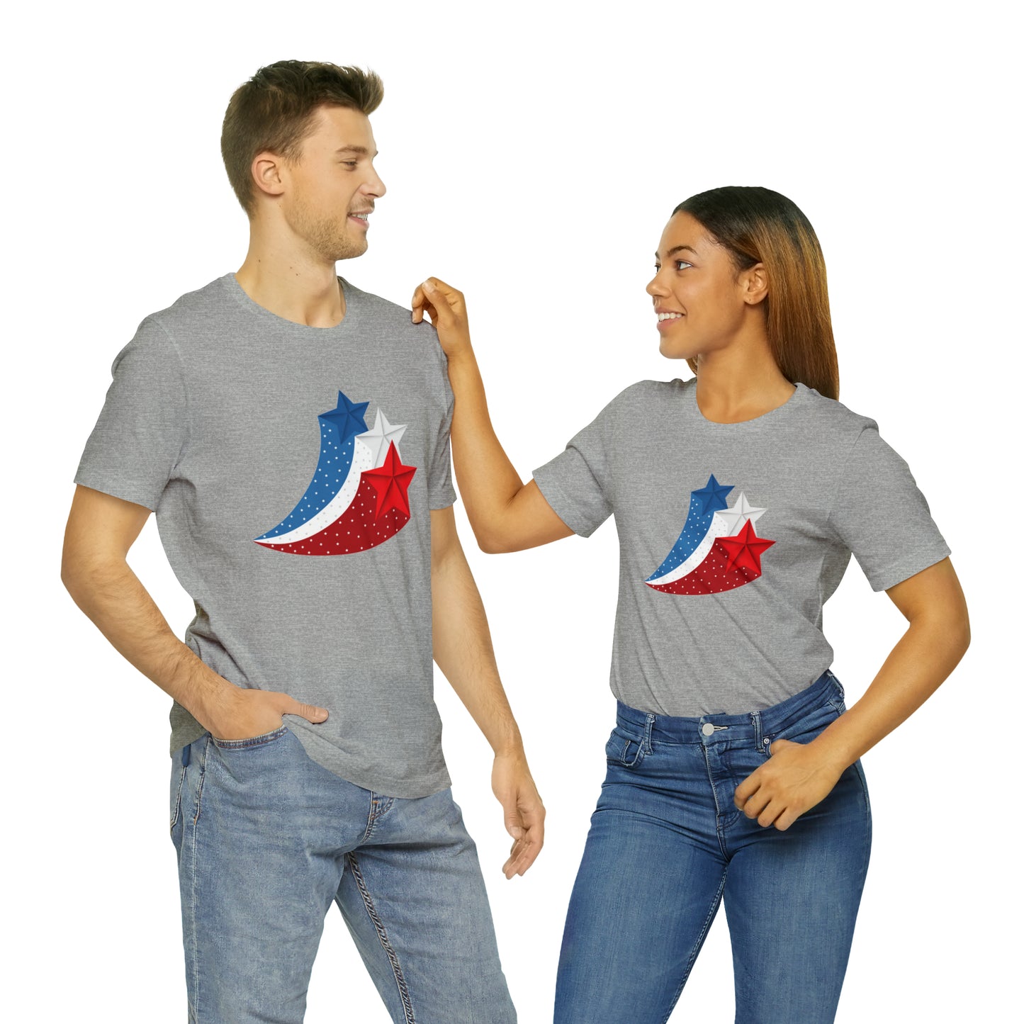 Red White Blue Stars Unisex Jersey Short Sleeve Tee