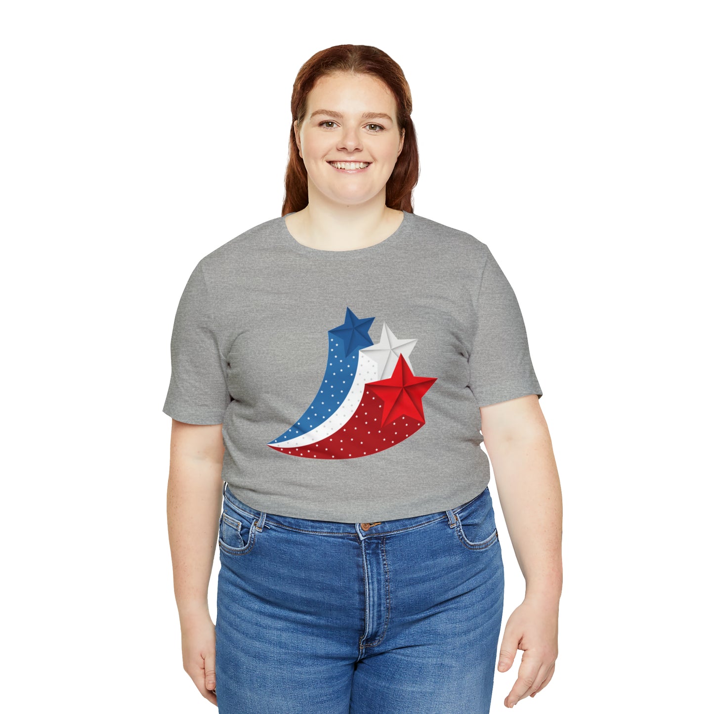 Red White Blue Stars Unisex Jersey Short Sleeve Tee