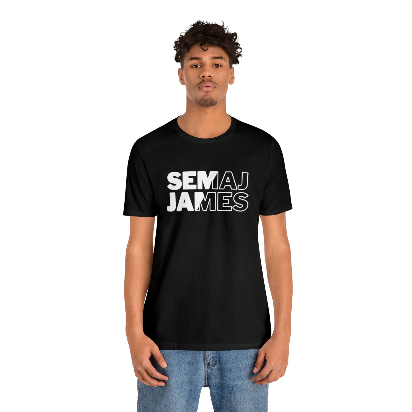 Semaj James Black & White Unisex Jersey Short Sleeve Tee