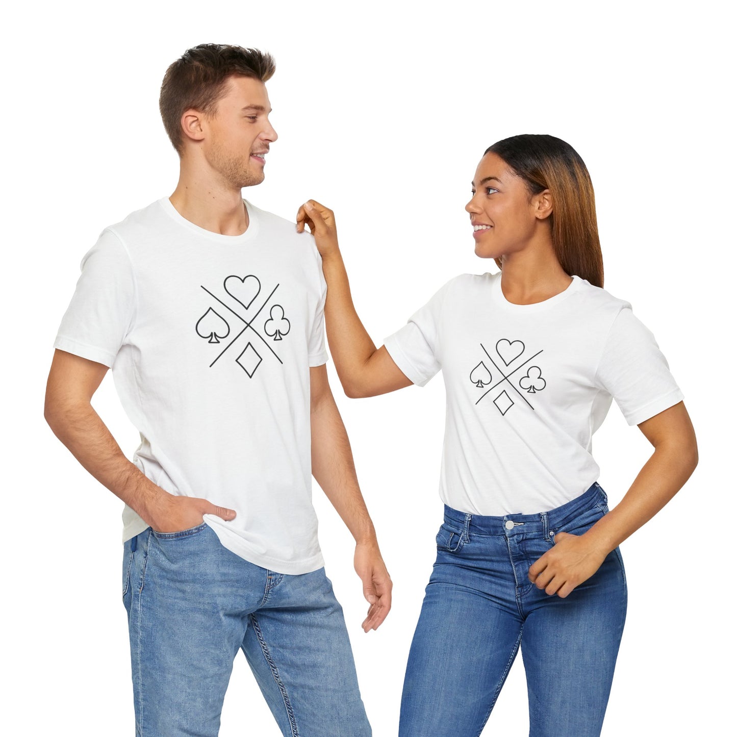 Poker/ Hearts, Spades, Clubs, Diamonds Unisex Jersey Short Sleeve Tee