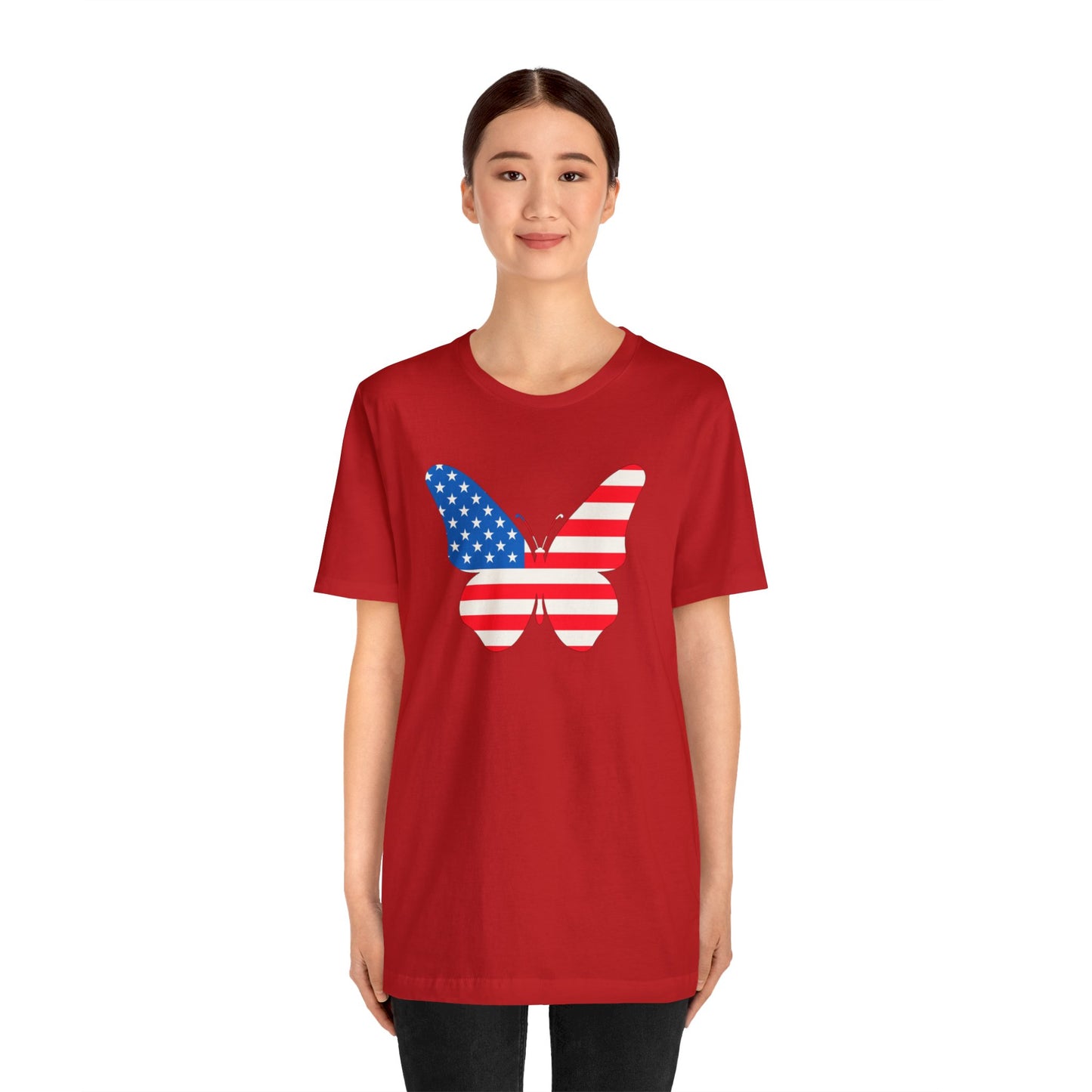 Butterfly Fourth Flag Unisex Jersey Short Sleeve Tee