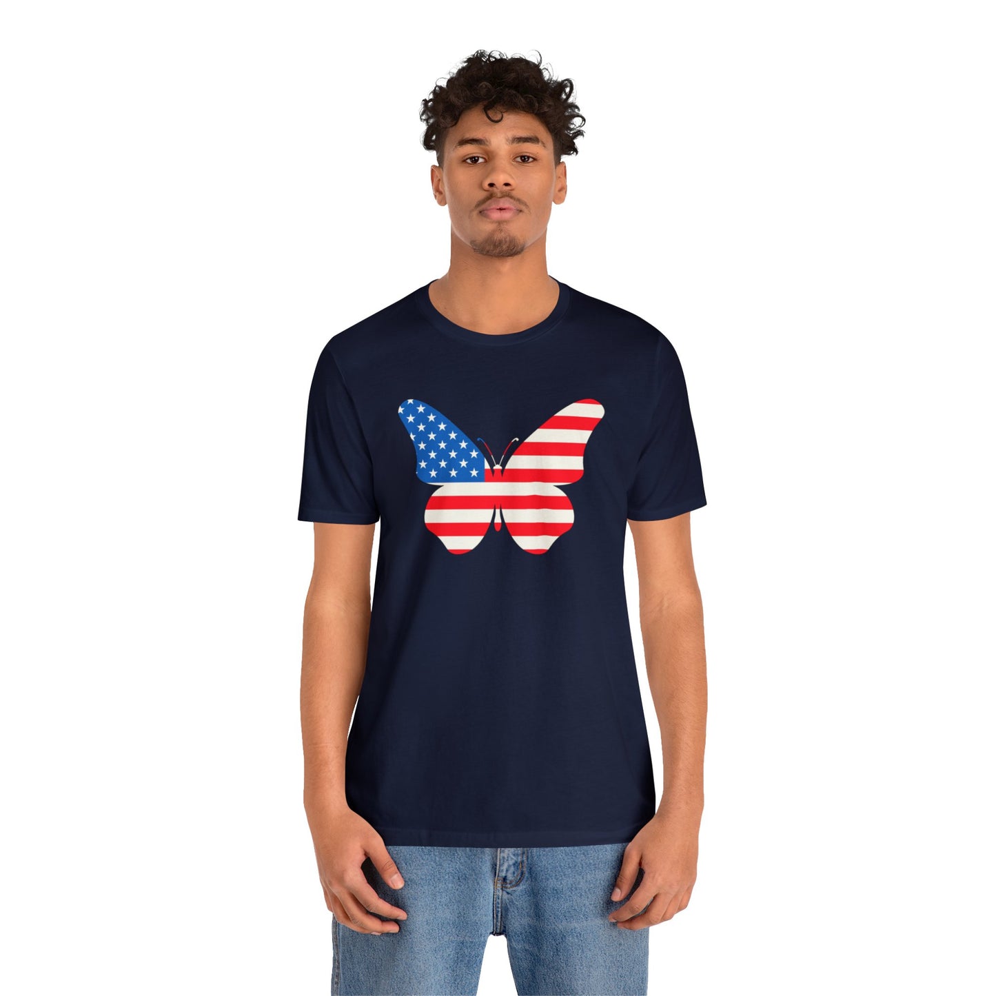 Butterfly Fourth Flag Unisex Jersey Short Sleeve Tee