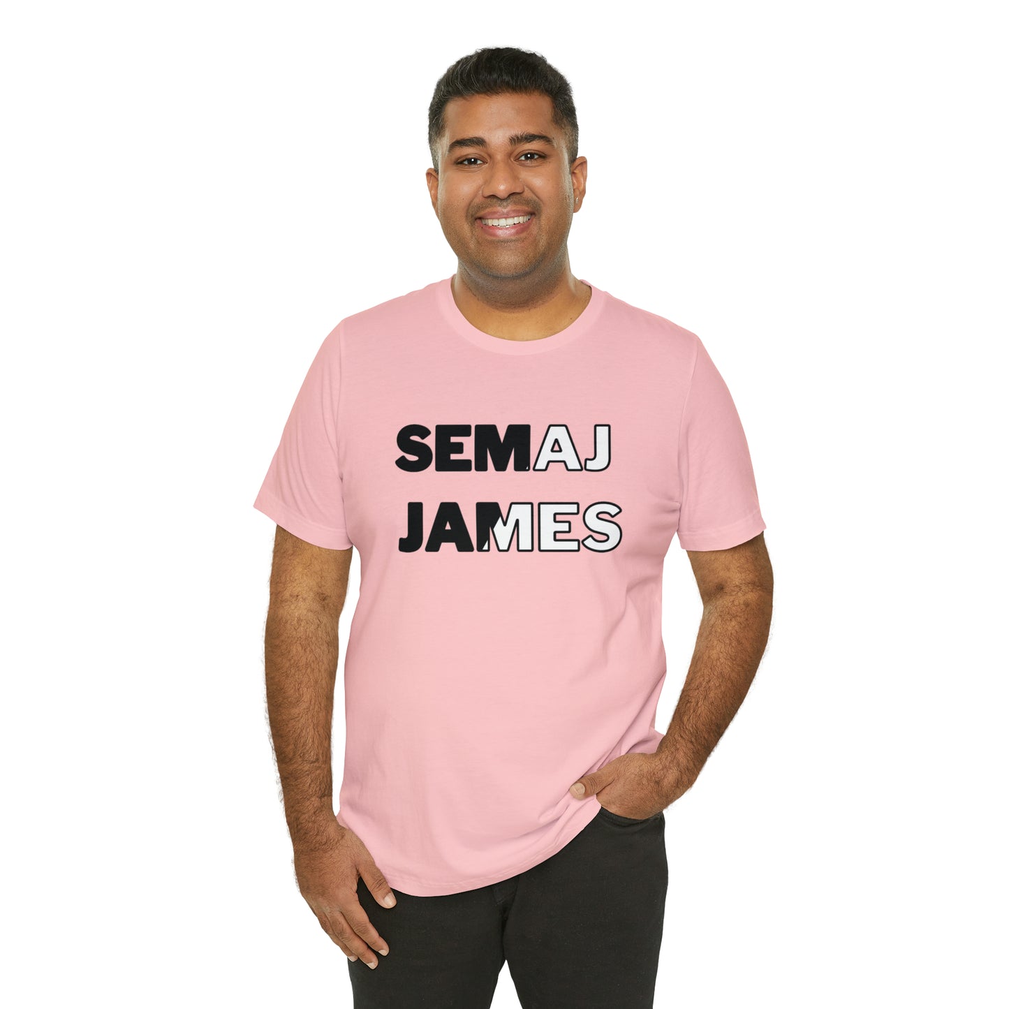 Semaj James Black & White Unisex Jersey Short Sleeve Tee