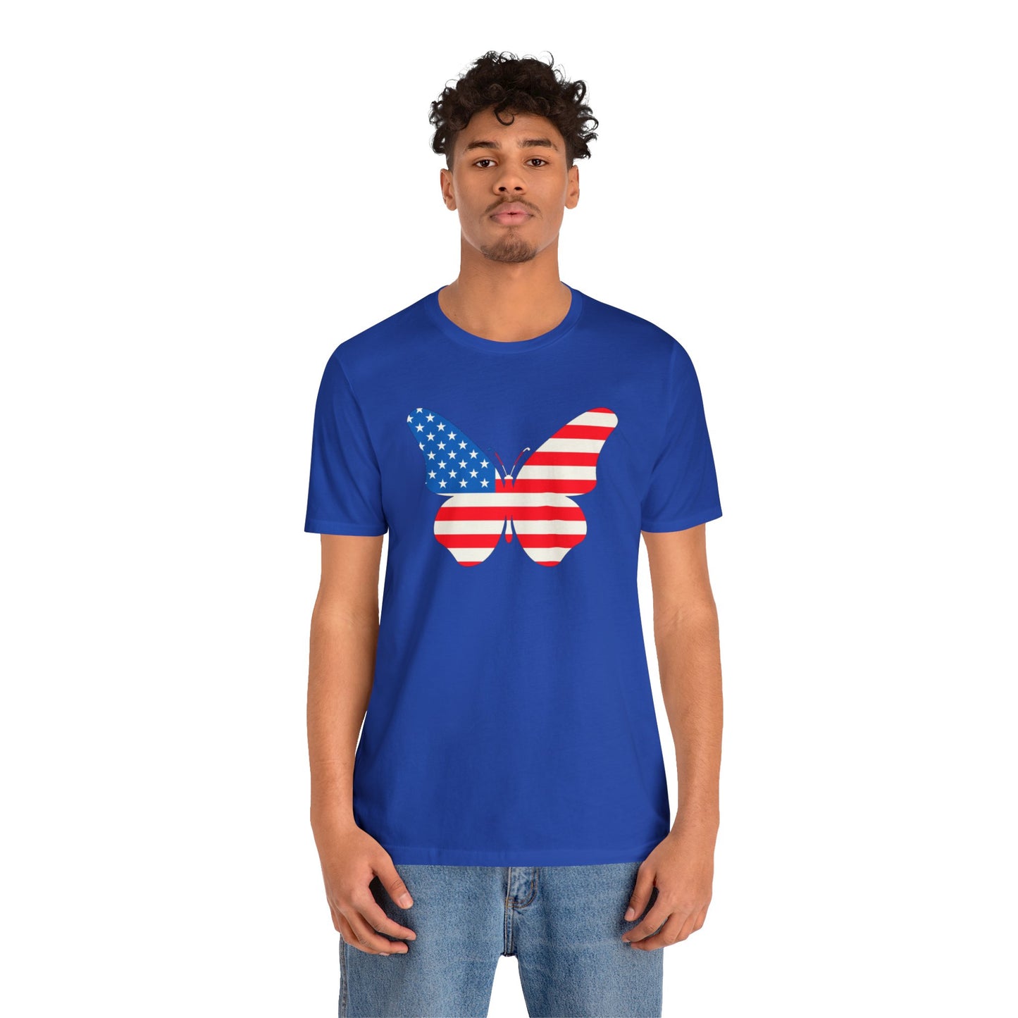 Butterfly Fourth Flag Unisex Jersey Short Sleeve Tee