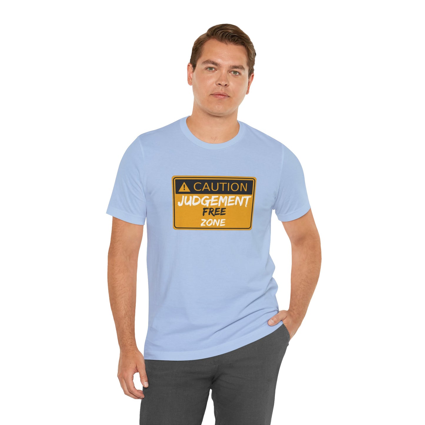 Caution Judgement Free Zone Unisex Jersey Short Sleeve Tee