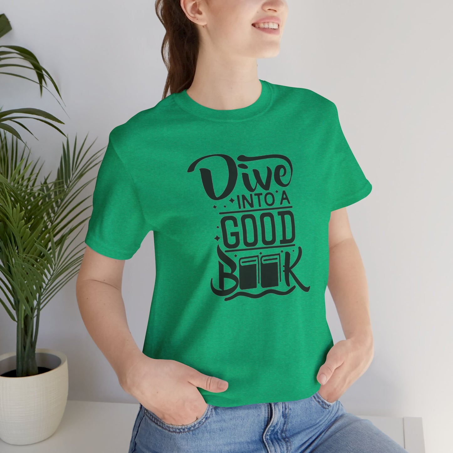 Books/ Dive into a Good Book Unisex Jersey Short Sleeve Tee