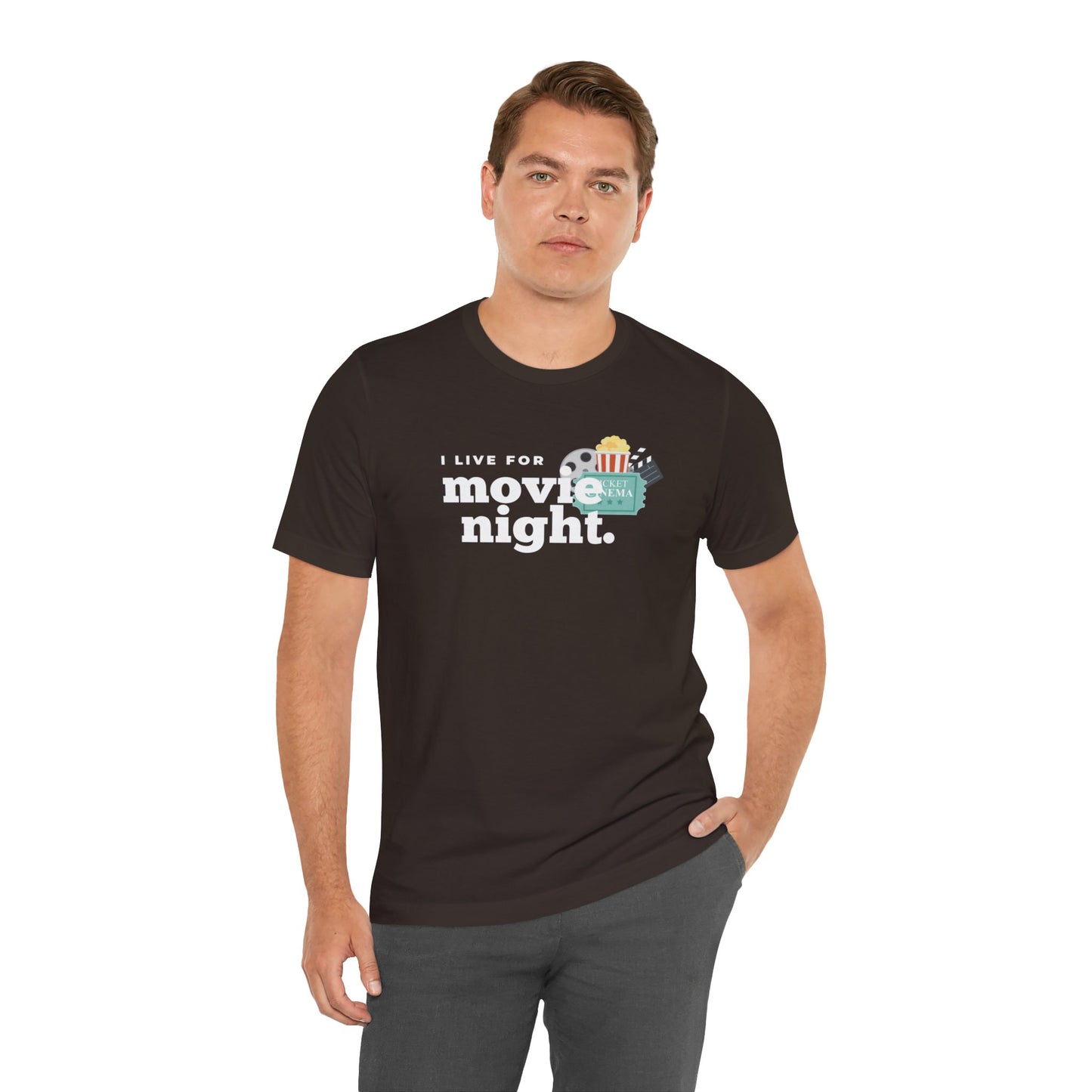 I Live For Movie Night Unisex Jersey Short Sleeve Tee