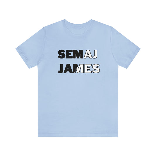 Semaj James Black & White Unisex Jersey Short Sleeve Tee