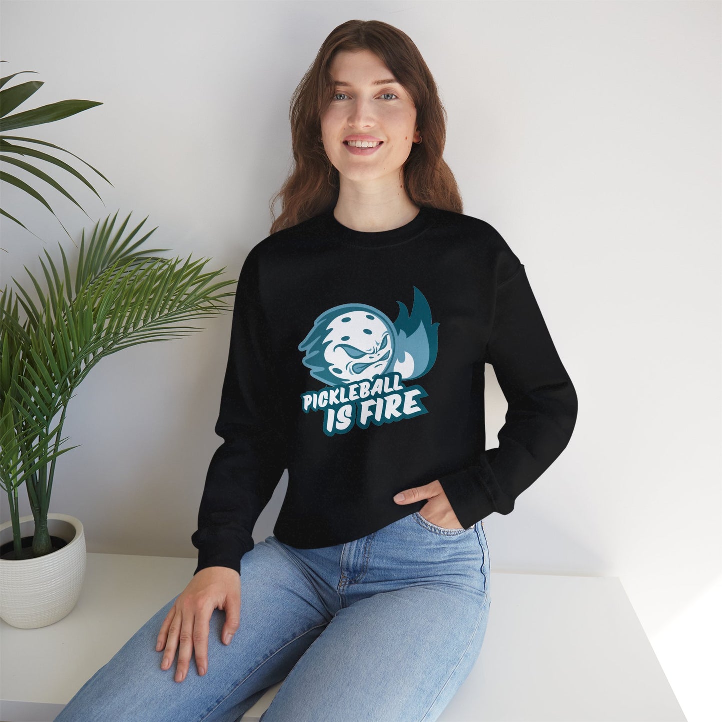 Pickleball is Fire Unisex Heavy Blend™ Crewneck Sweatshirt