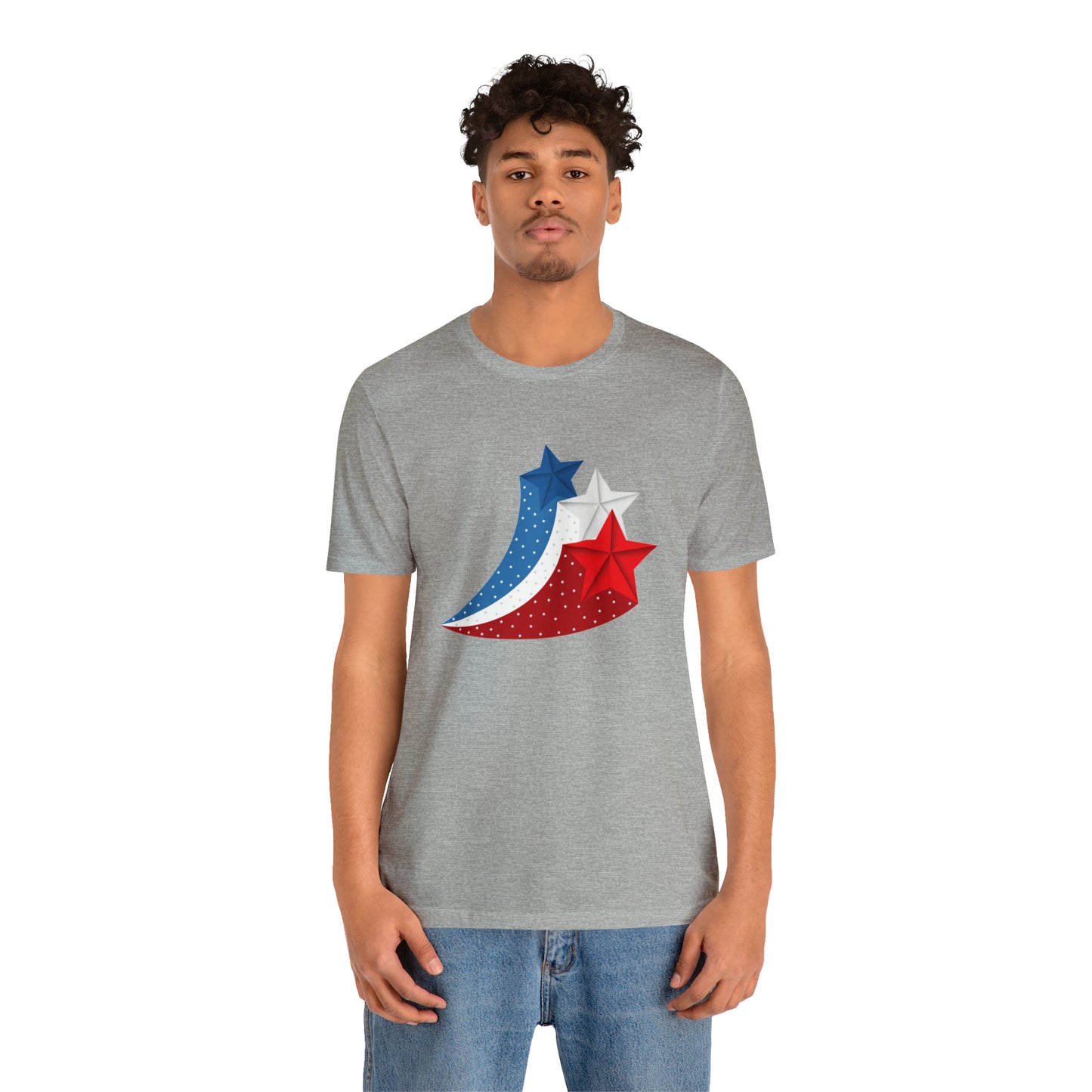 Red White Blue Stars Unisex Jersey Short Sleeve Tee