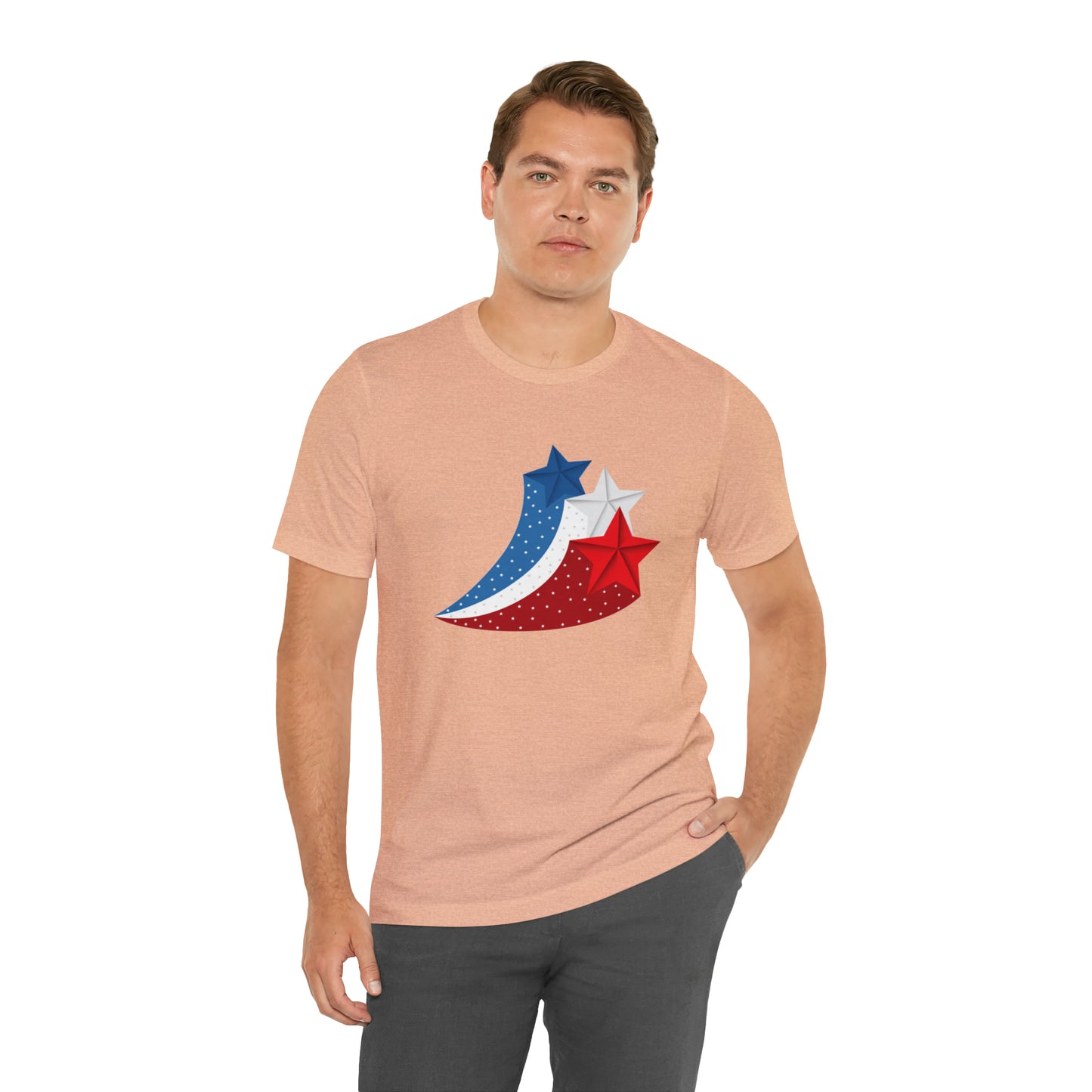 Red White Blue Stars Unisex Jersey Short Sleeve Tee