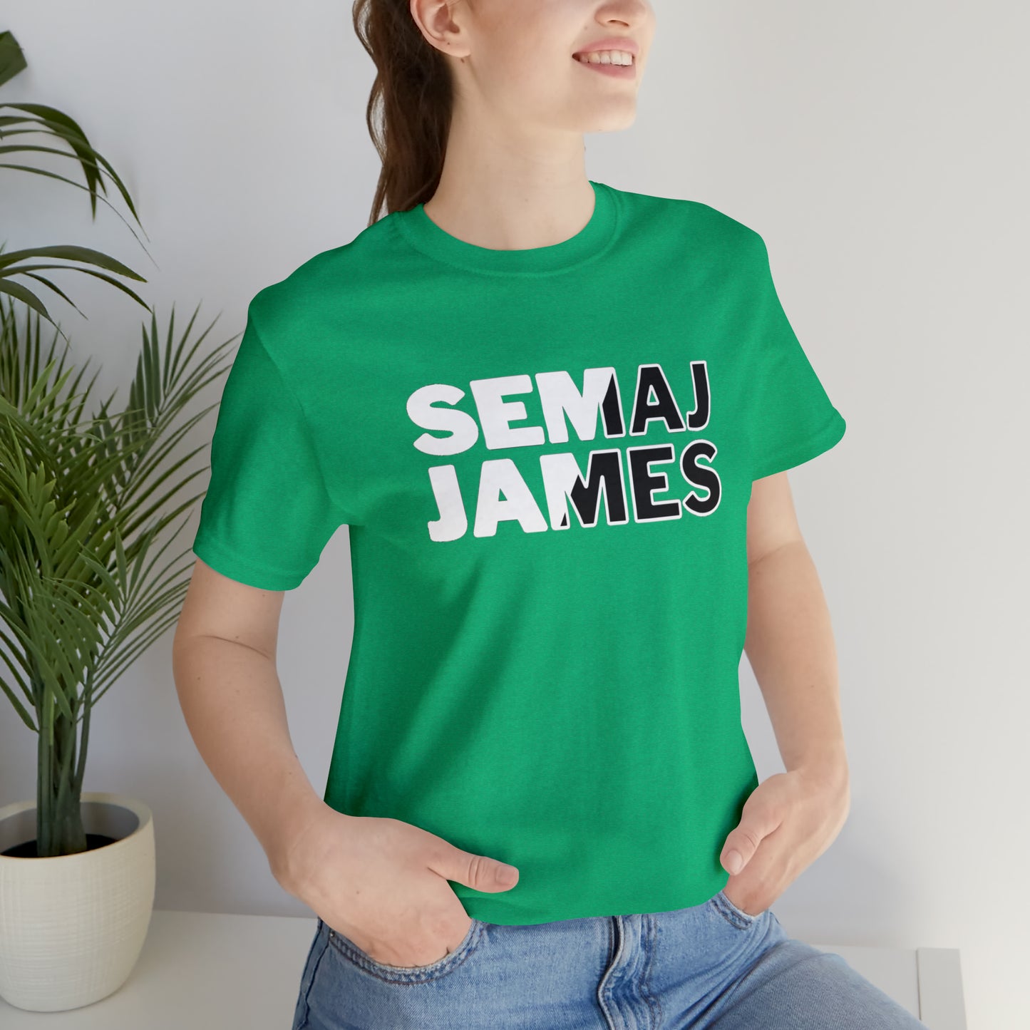 Semaj James Black & White Unisex Jersey Short Sleeve Tee