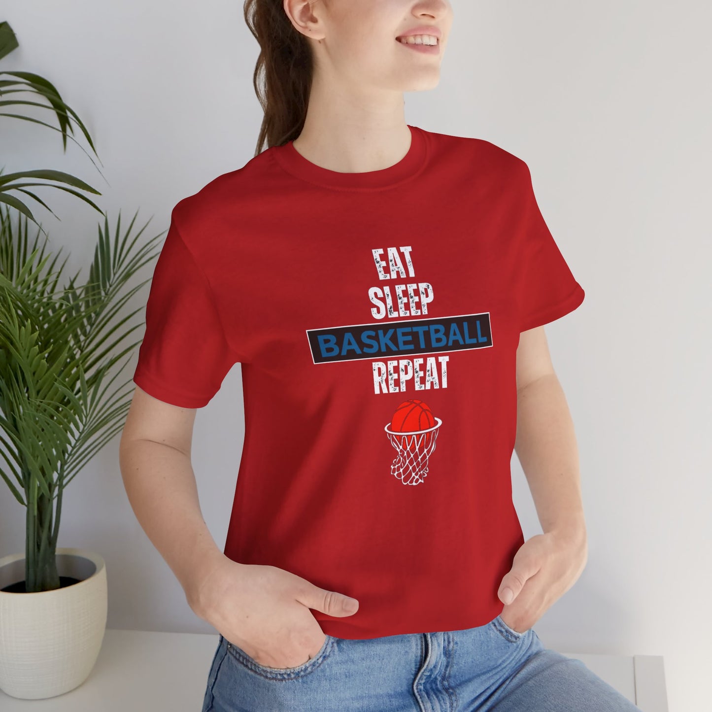 Eat, Sleep, Basketball, Repeat Unisex Jersey Short Sleeve Tee