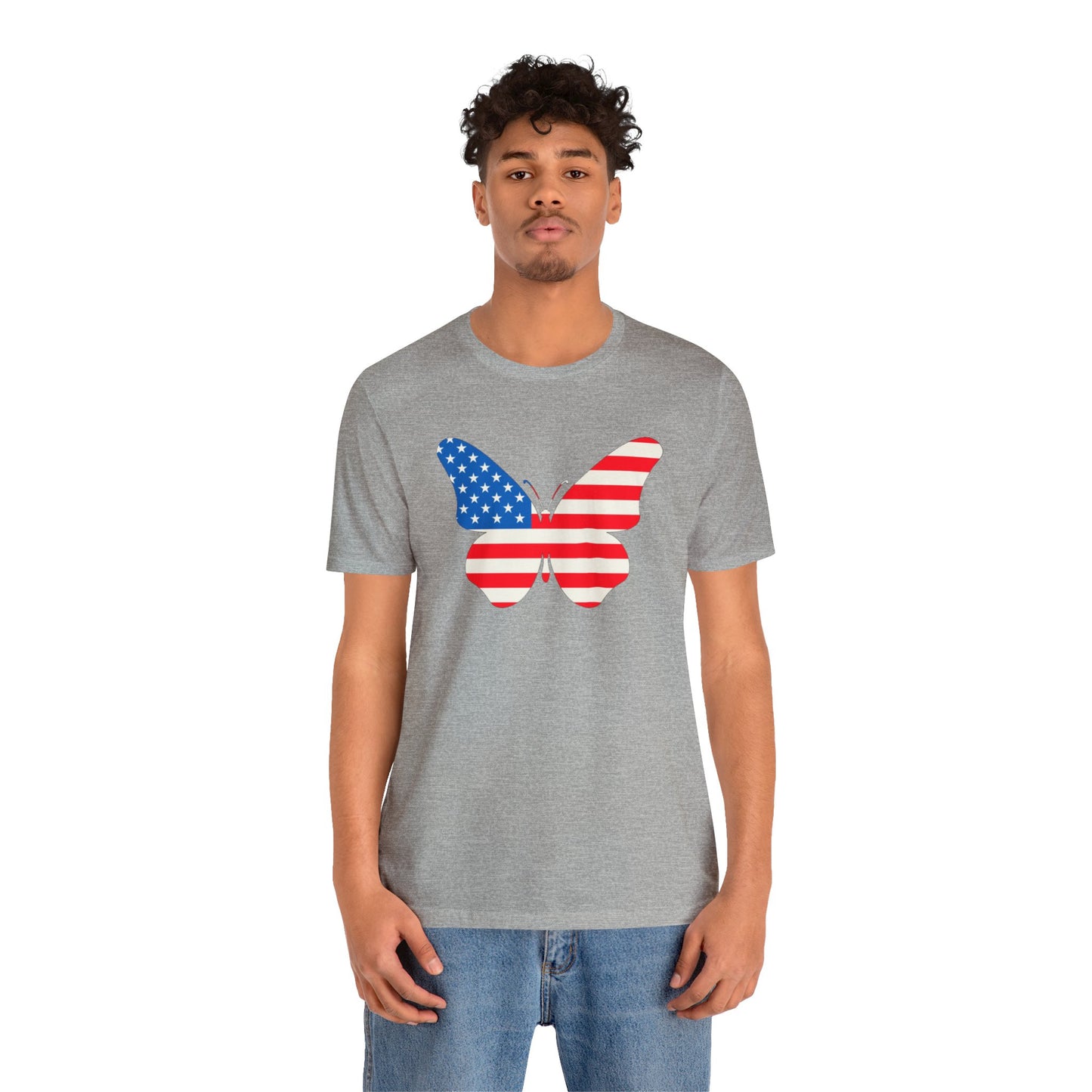 Butterfly Fourth Flag Unisex Jersey Short Sleeve Tee