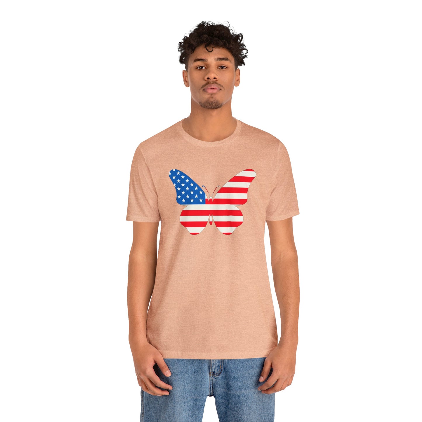 Butterfly Fourth Flag Unisex Jersey Short Sleeve Tee