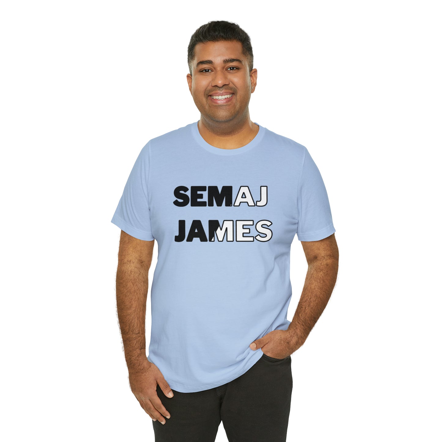 Semaj James Black & White Unisex Jersey Short Sleeve Tee