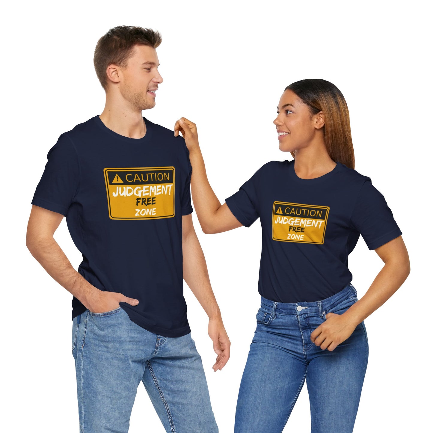 Caution Judgement Free Zone Unisex Jersey Short Sleeve Tee