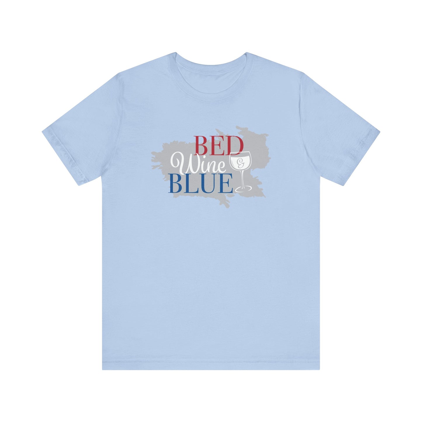 Bed Wine & Blue Unisex Jersey Short Sleeve Tee