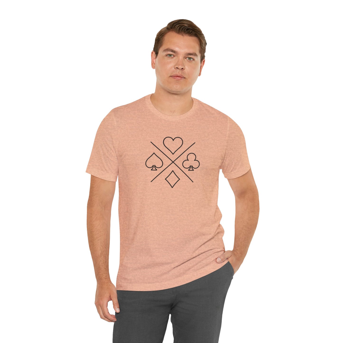 Poker/ Hearts, Spades, Clubs, Diamonds Unisex Jersey Short Sleeve Tee