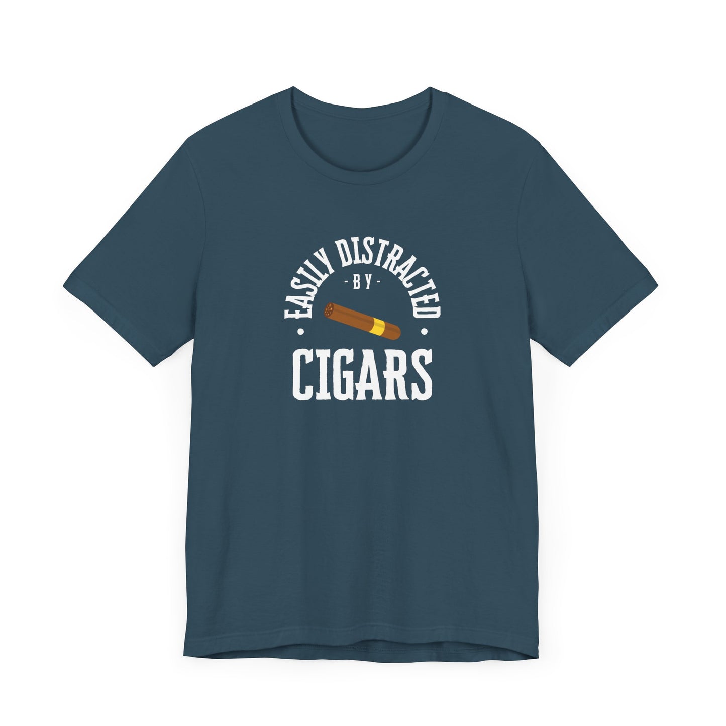 Cigar/ Easily Distracted By Cigars Unisex Jersey Short Sleeve Tee