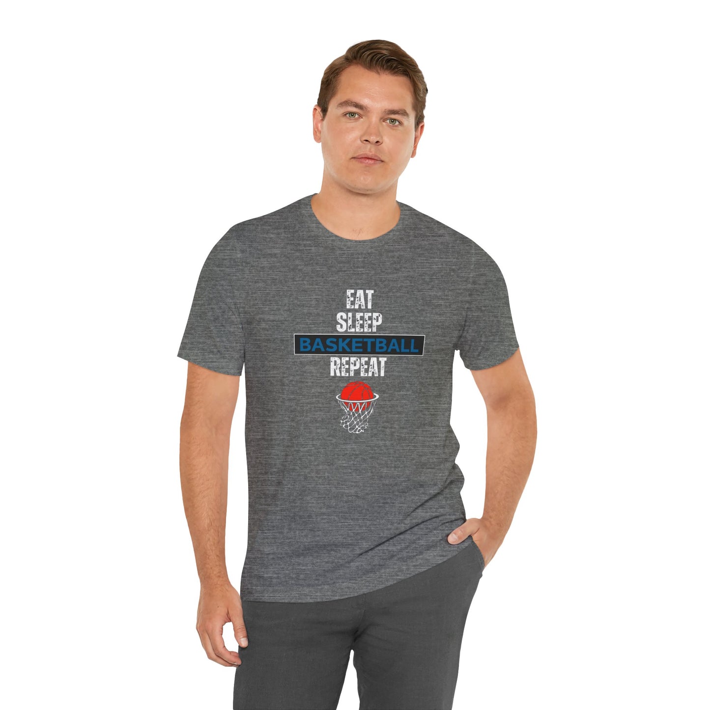 Eat, Sleep, Basketball, Repeat Unisex Jersey Short Sleeve Tee