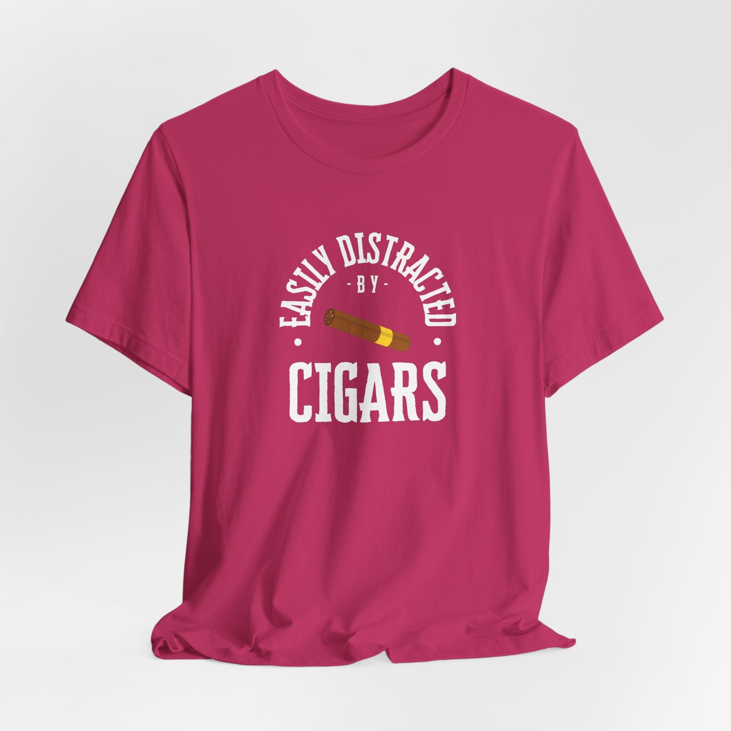Cigar/ Easily Distracted By Cigars Unisex Jersey Short Sleeve Tee