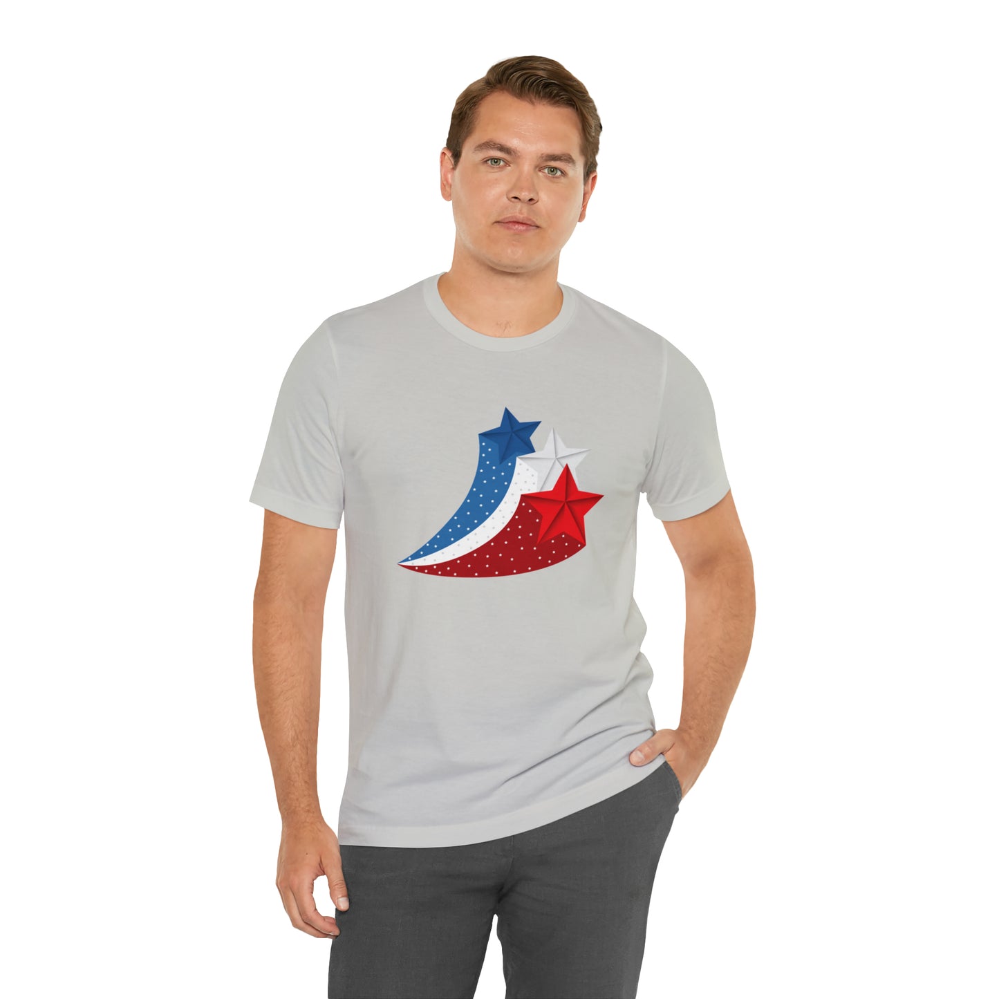 Red White Blue Stars Unisex Jersey Short Sleeve Tee