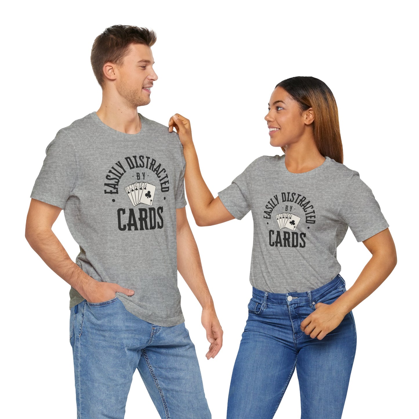 Poker/ Easily Distracted By Cards  Unisex Jersey Short Sleeve Tee