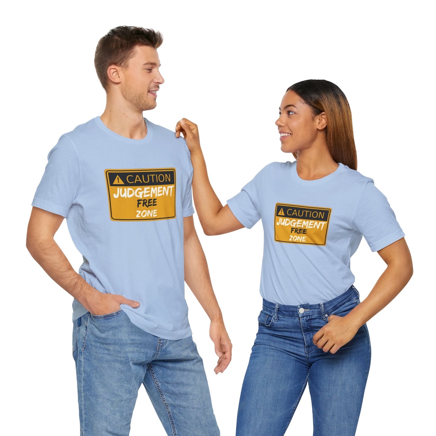 Caution Judgement Free Zone Unisex Jersey Short Sleeve Tee