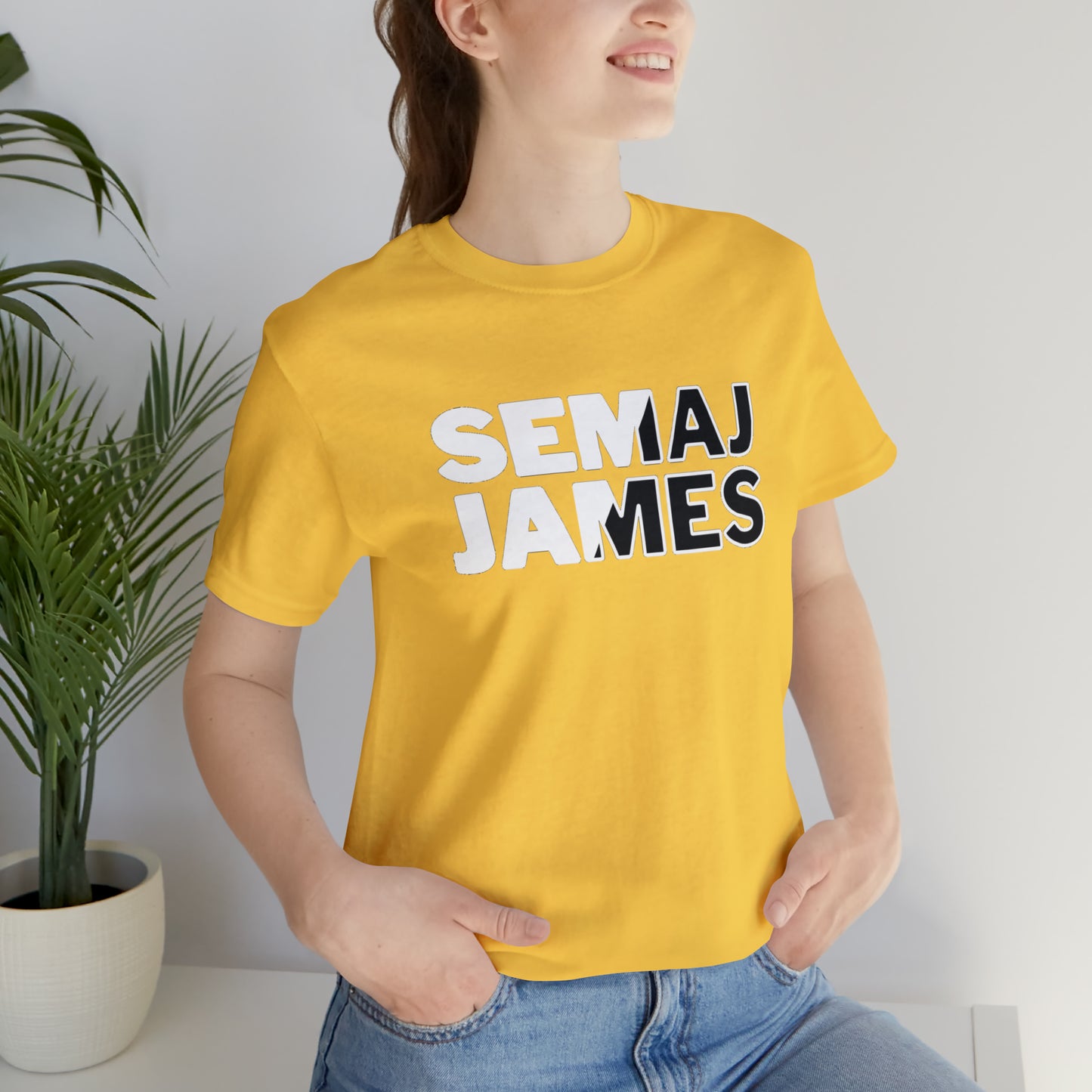 Semaj James Black & White Unisex Jersey Short Sleeve Tee